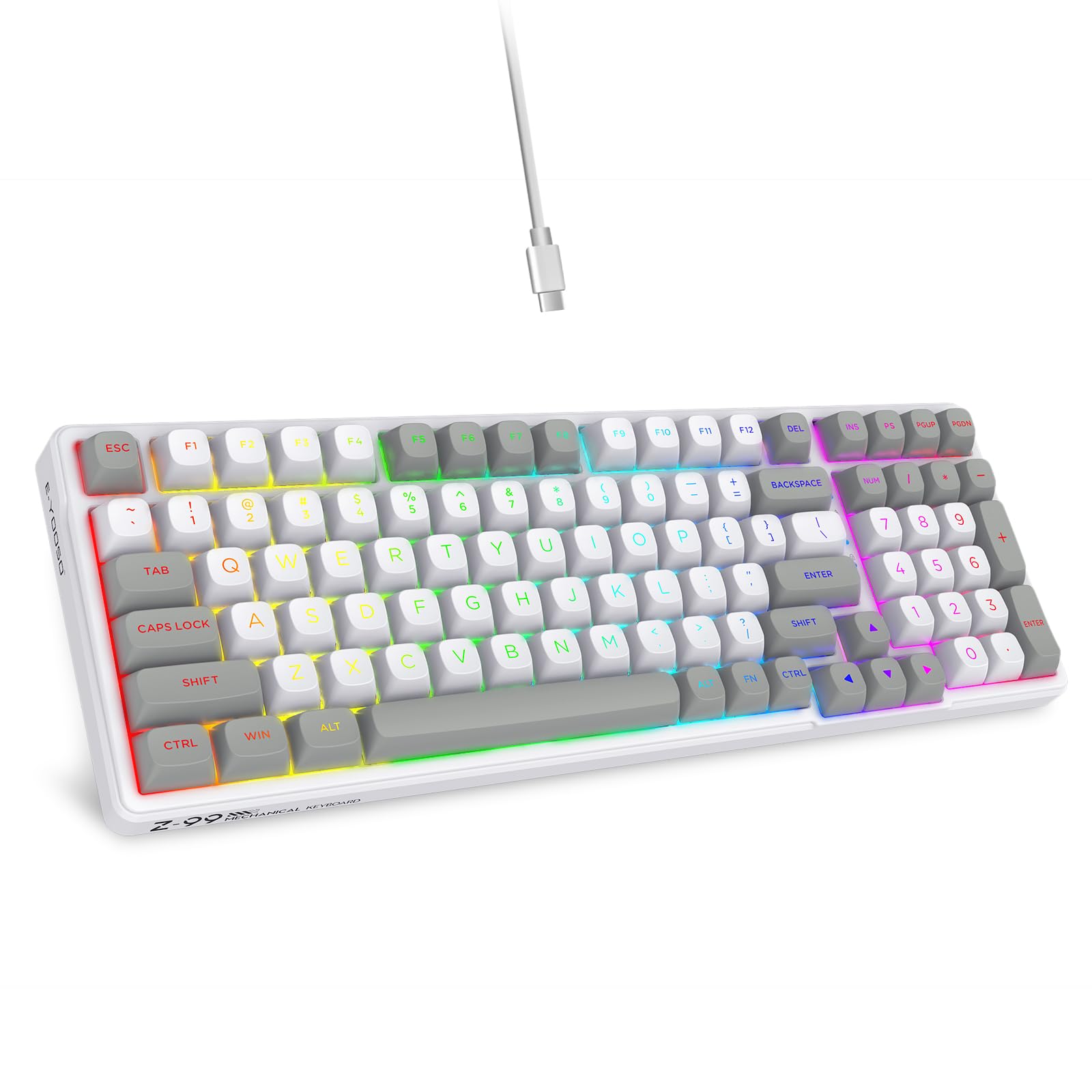 HUO JI Z-99 Wired Mechanical Keyboard, Creamy Sound, Hot Swappable Pre-lubed Linear Switches, Gasket Structure with Sound Dampen