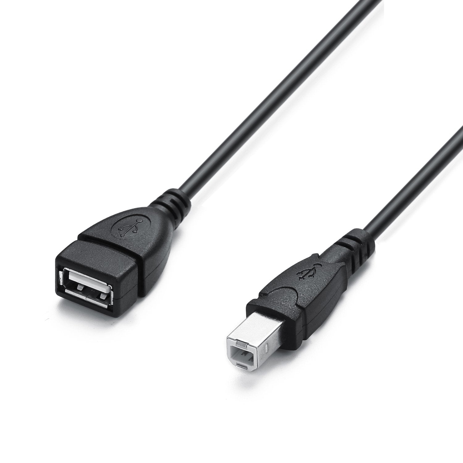 Amuu 2 Pack Usb 2.0 Cables A Female To Usb B Male Cable For Printer,Length Is 20 Inches,A/F To B/M,Type A F To M Extender Connec