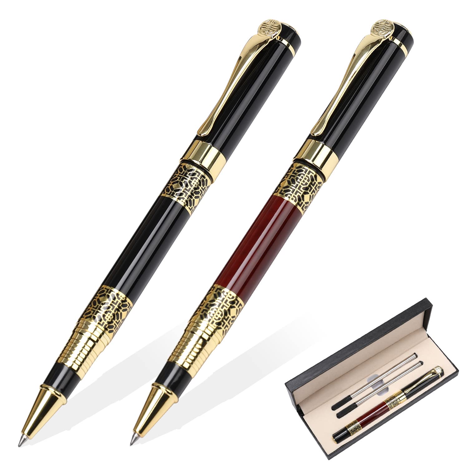 Yivonka Ballpoint Pen Black Refill,Classical Retro Style Luxury Pen,Best Ball Pen Gift Set For Men  Women Professional Executive