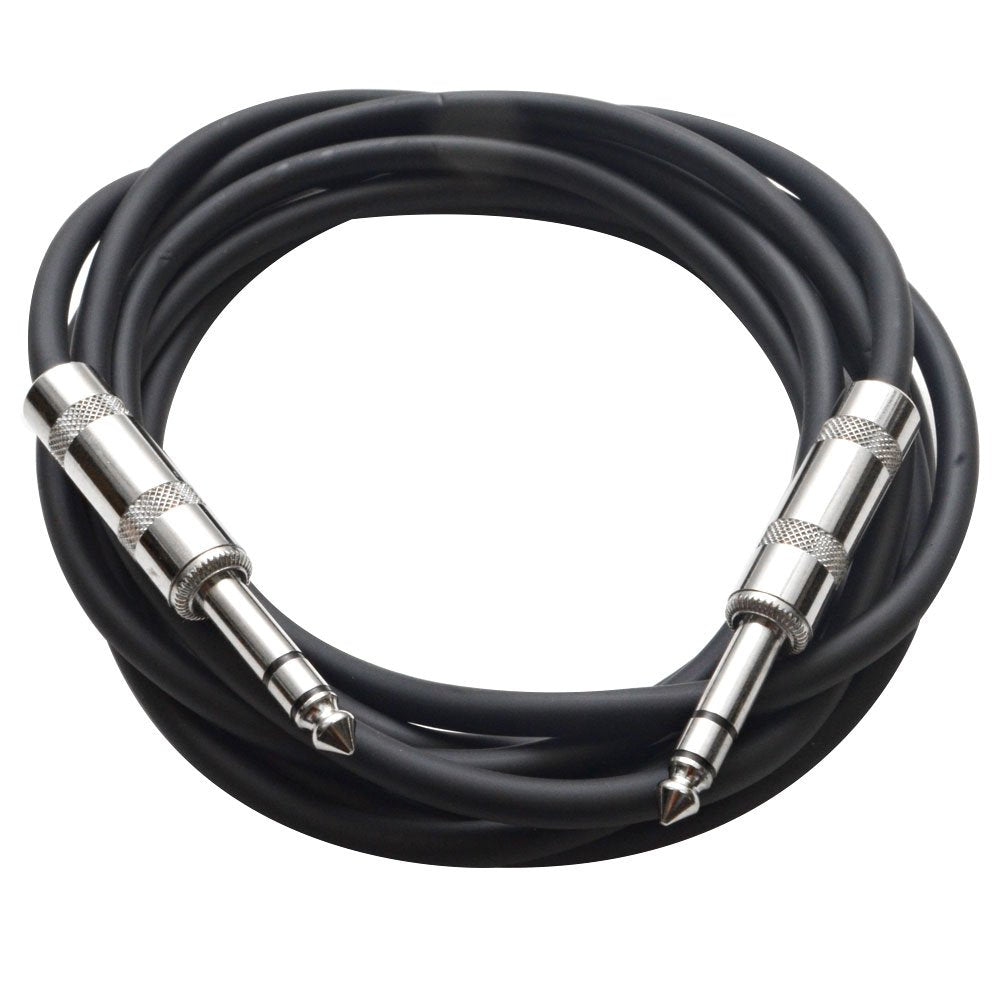 Seismic Audio Speakers Trs Male     To Trs Male     Patch Cable, 10 Foot Balanced Cord, Black