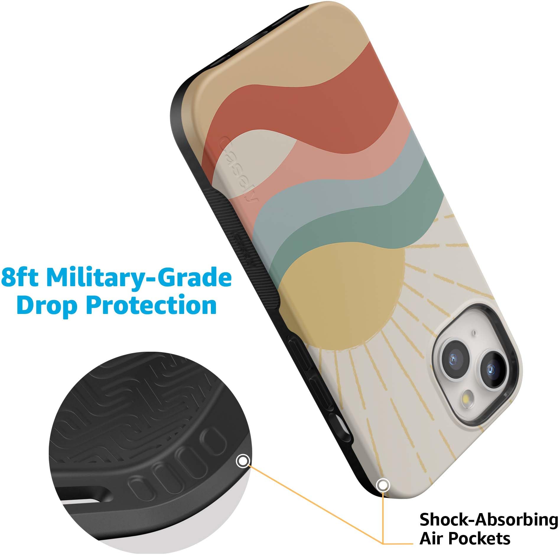 Casely Iphone 14 Case | Here Comes The Sun | Cute Colorblock Sunset | Compatible With Magsafe | Bold Protective Design