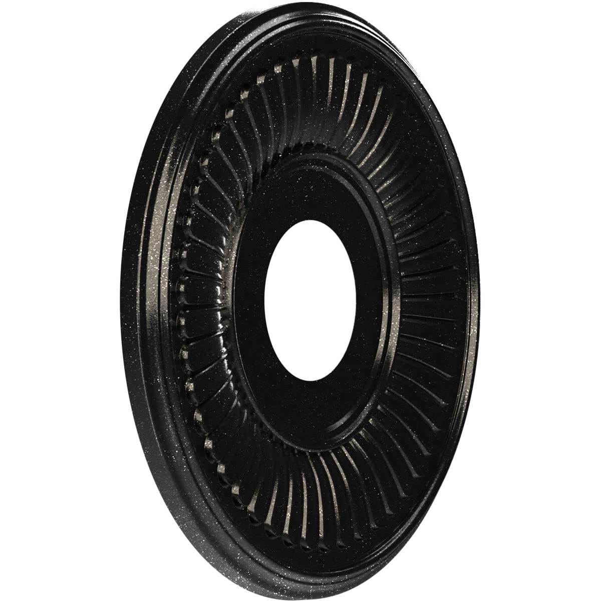 Ekena Millwork 13Od X 3 1/2Id X 3/4P Berkshire Thermoformed Pvc Ceiling Medallion (Fits Canopies Up To 5 3/4), Textured Metallic