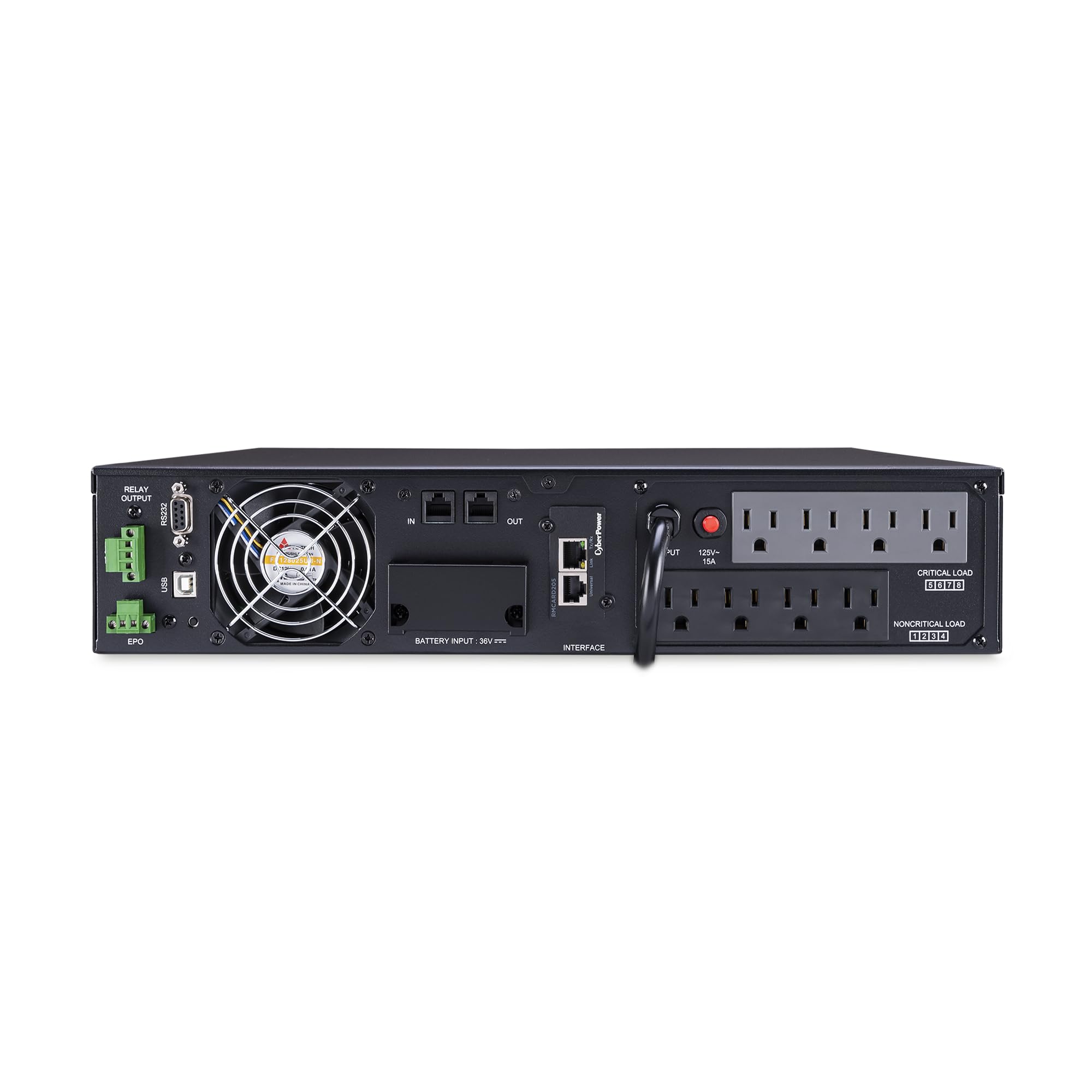 Cyberpower Ol1500Rtxl2Un Smart App Online Ups System, 1500Va/1350W, 8 Outlets, 2U Rack/Tower, Pre Installed Rmcard205, Ebm Optio
