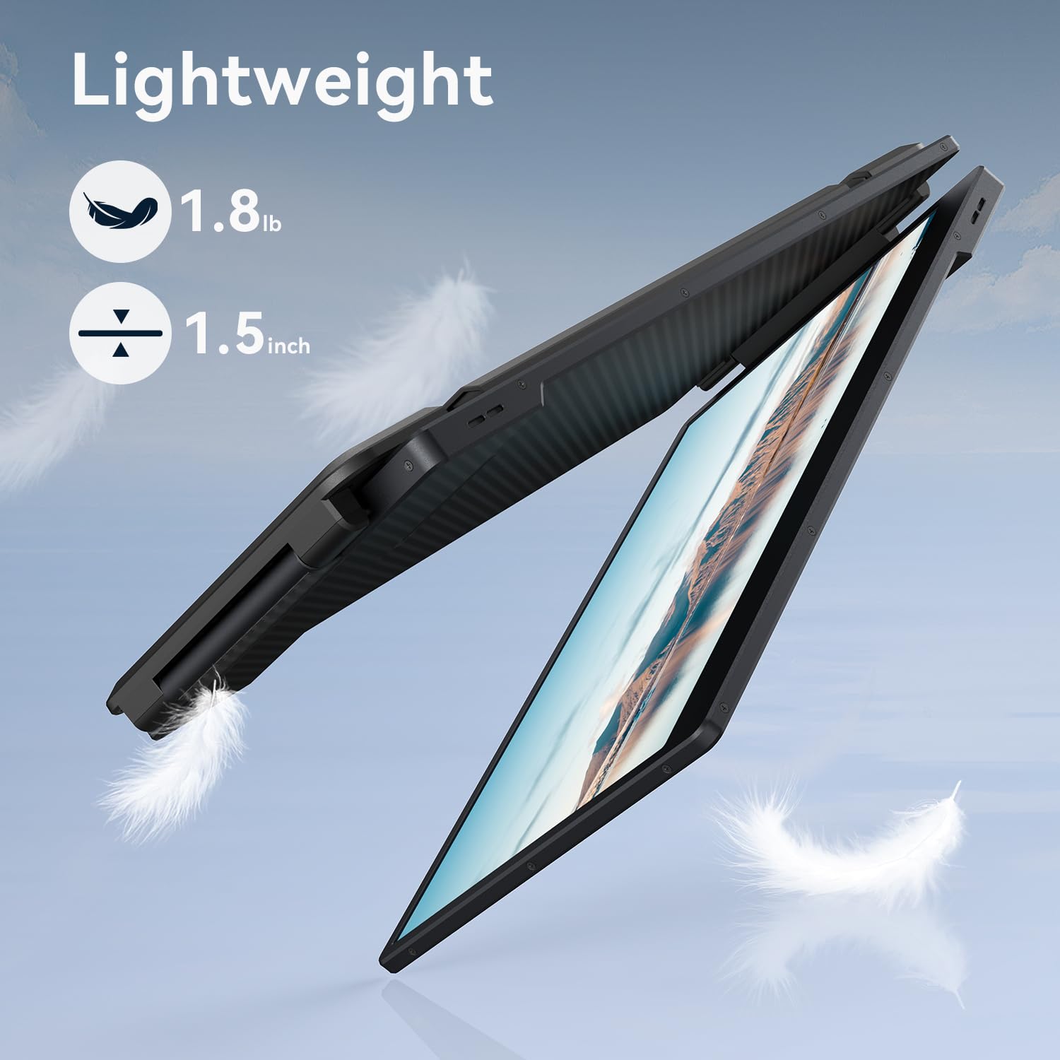 Apildella 14'' 1080P Portable Dual Monitor Extender For Laptops   Usb C And Hdmi, Plug Play For Dual Display On Mac And Windows,