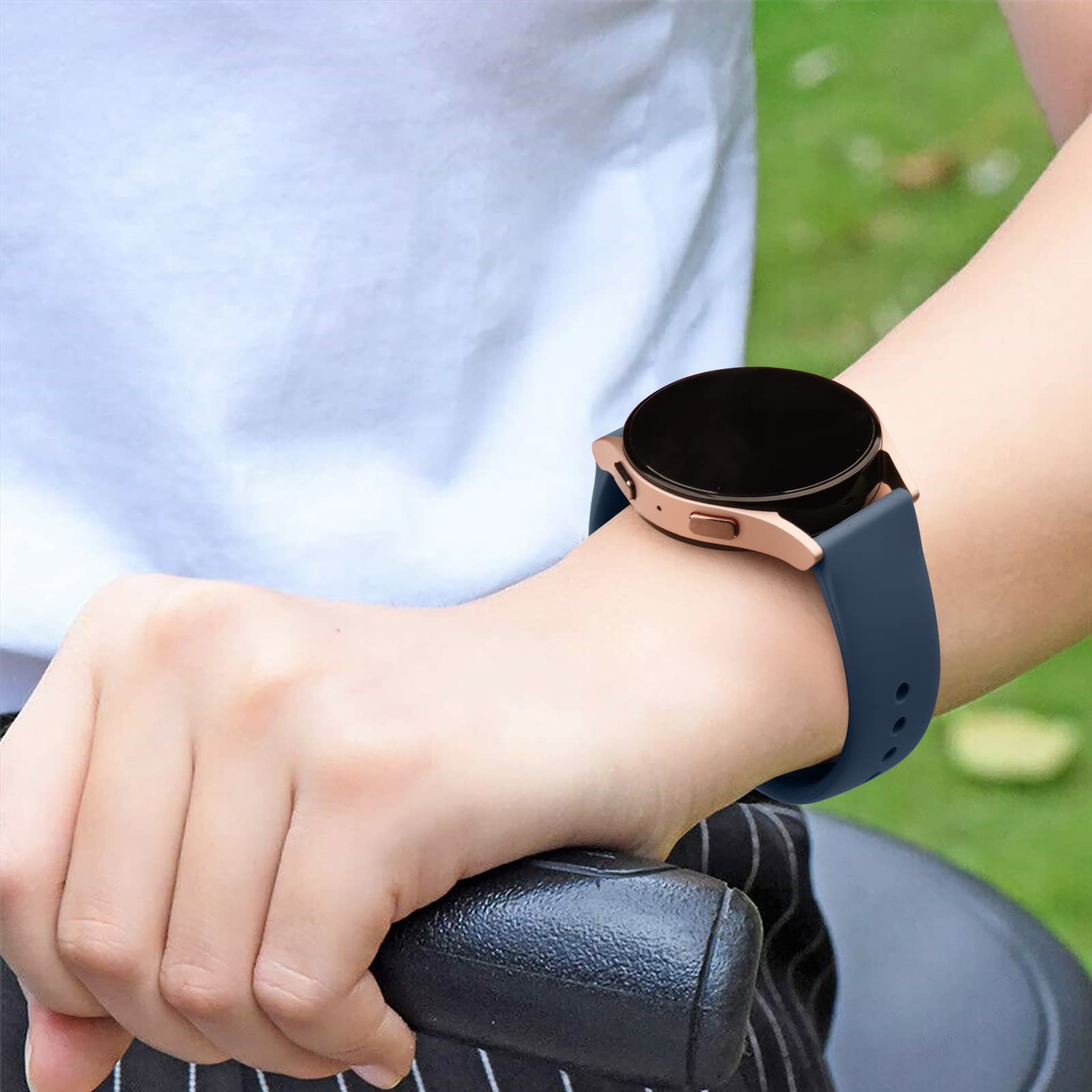 Silicone Band For Fossil Men 'S Gen 6/5E 44Mm/Gen 5 Carlyle/Garrett/Women 'S Julianna Smart Watch, 22Mm Adjustable Soft Silicone