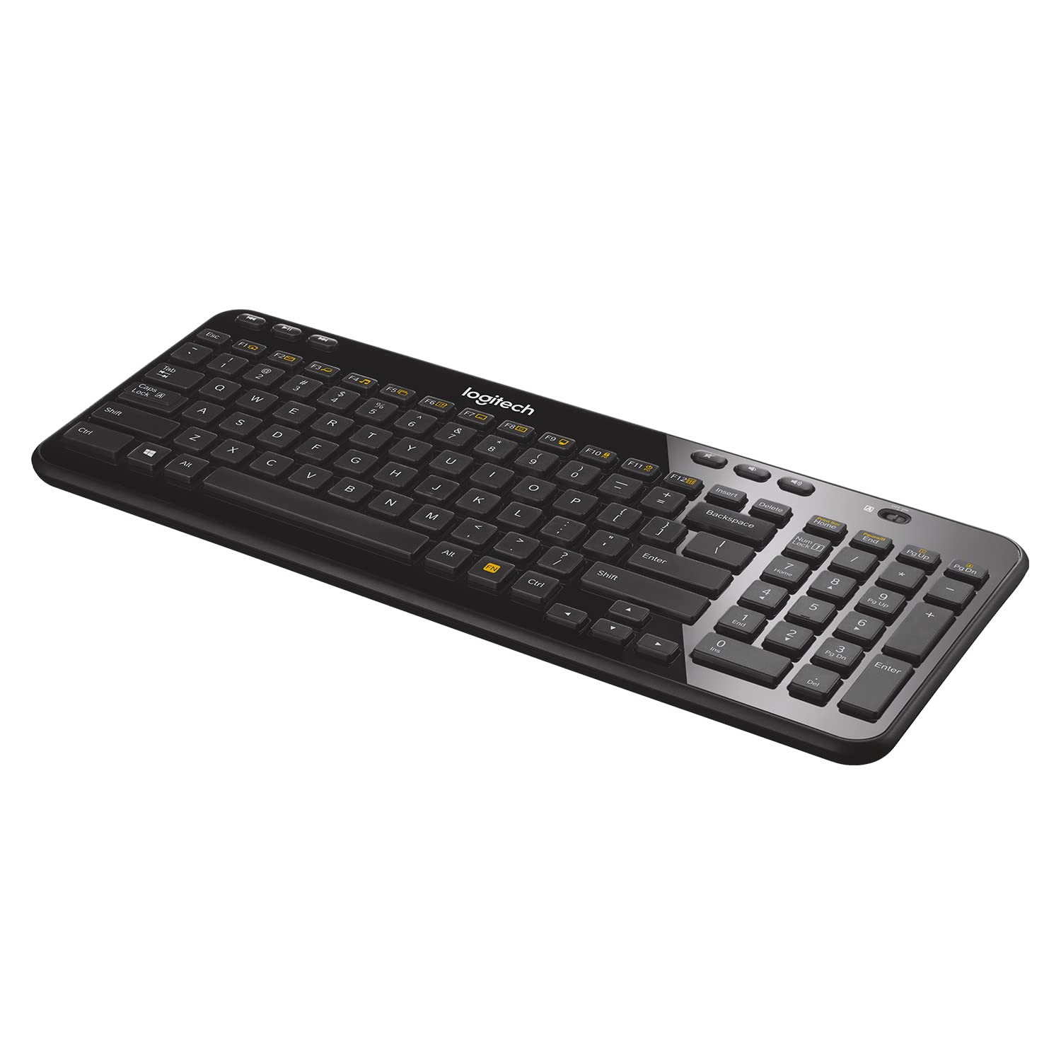 Logitech K360 Wireless USB Desktop Keyboard - Compact Full Keyboard, 3-Year Battery Life (Glossy Black)