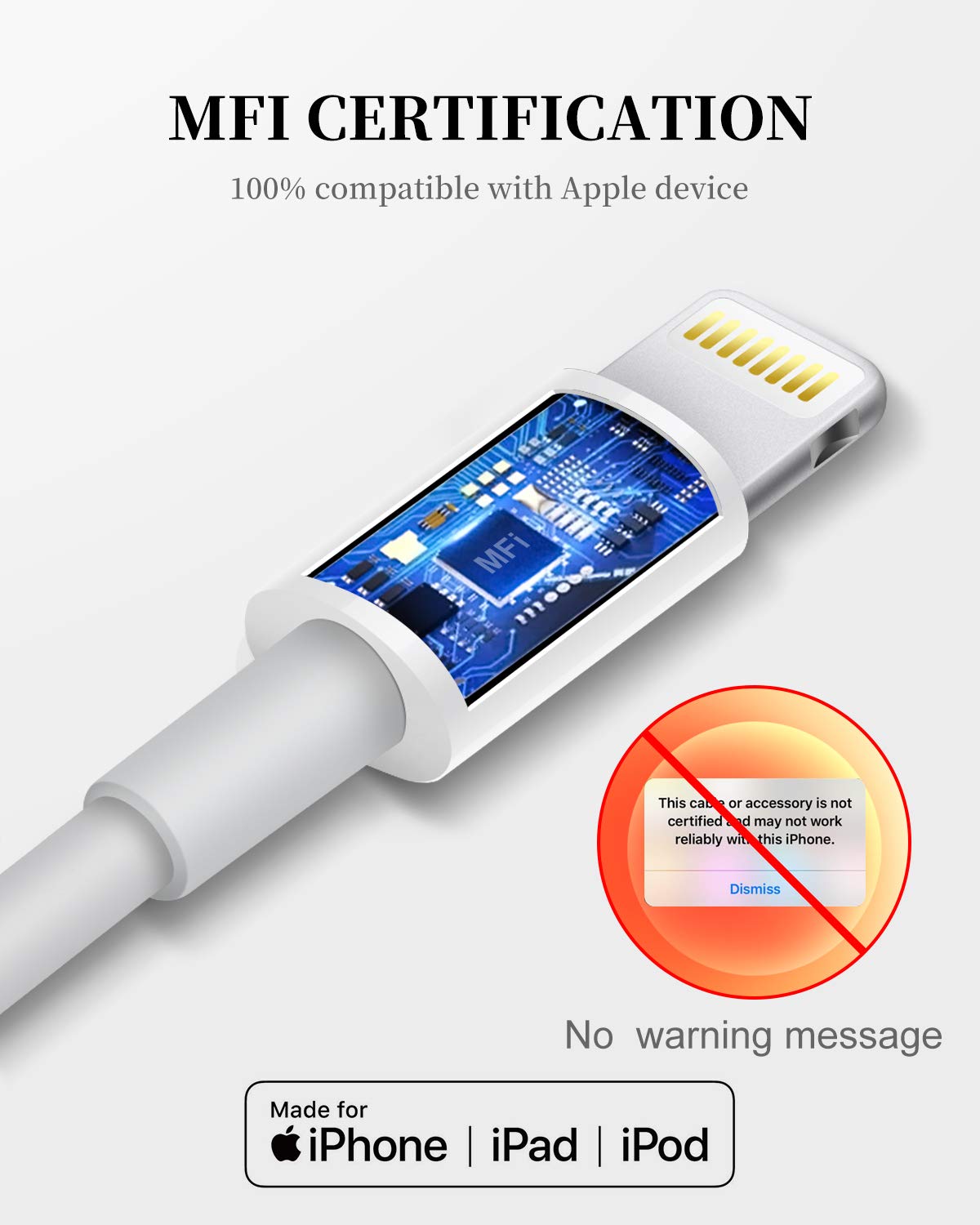 Uzento For Iphone Charger Cord,3 Pack Original Usb To Lightning Cable Apple Mfi Certified 3Ft, Fast Iphone Charging Cord For Iphone 11/11Pro/11Max/ X/Xs/Xr/Xs Max/8/7/6/5S/Se