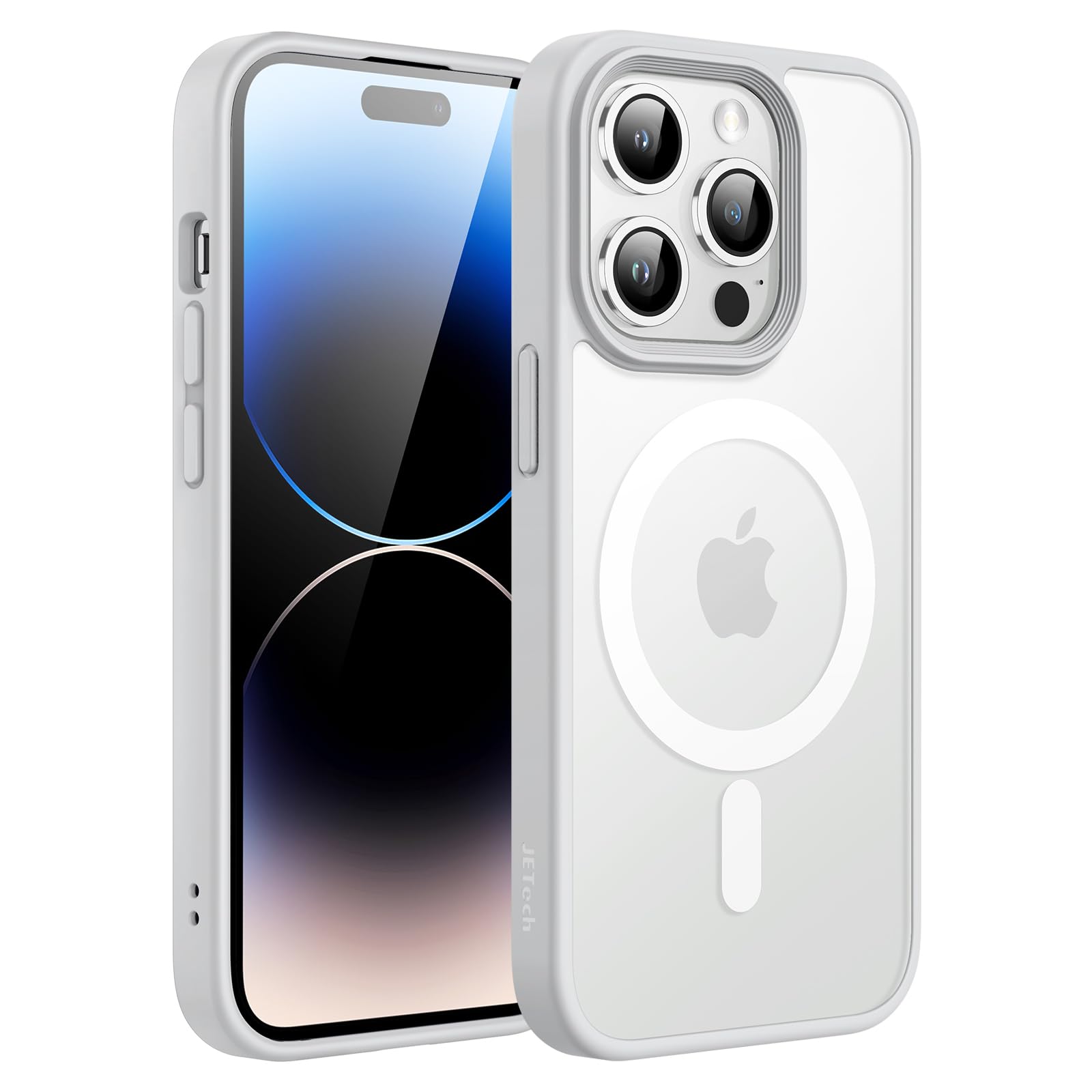 JETech Magnetic Case for iPhone 14 Pro 6.1-Inch Compatible with MagSafe, Translucent Matte Back Slim Shockproof Phone Cover (Gra