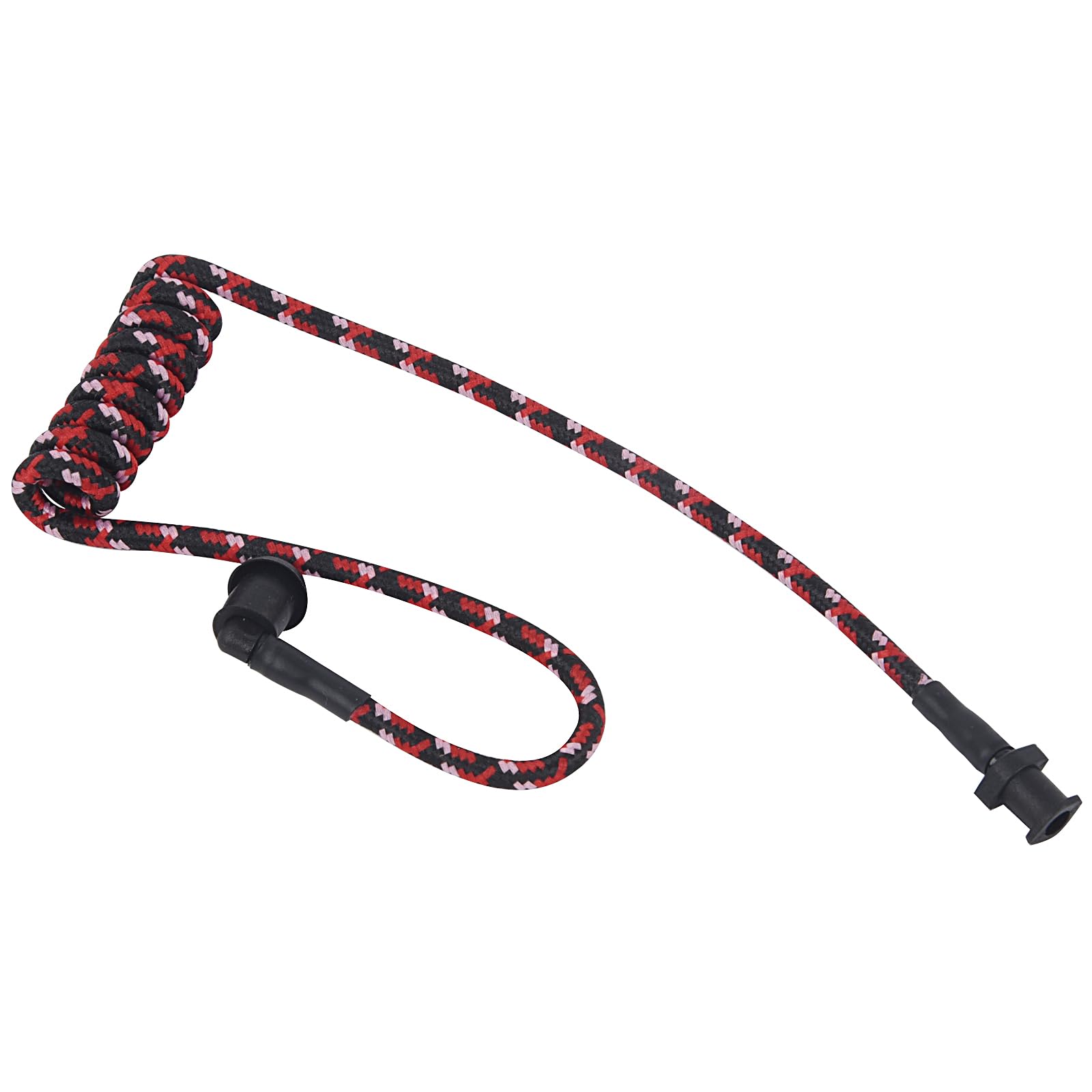 Pdflie Braided Knitted Woven Fabric Fiber Coil Tube Replacement For Walkie Talkie Radio Acoustic Earpiece Headset (Black Red Pin