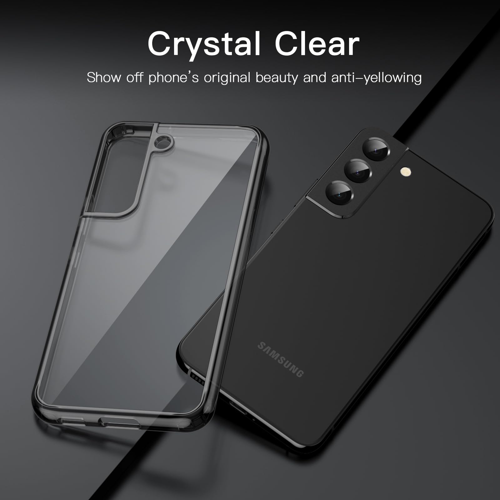 Jetech Case For Samsung Galaxy S22 5G 6.1-Inch, Non-Yellowing Shockproof Bumper Protective Phone Cover, Anti-Scratch Hard Pc Bac