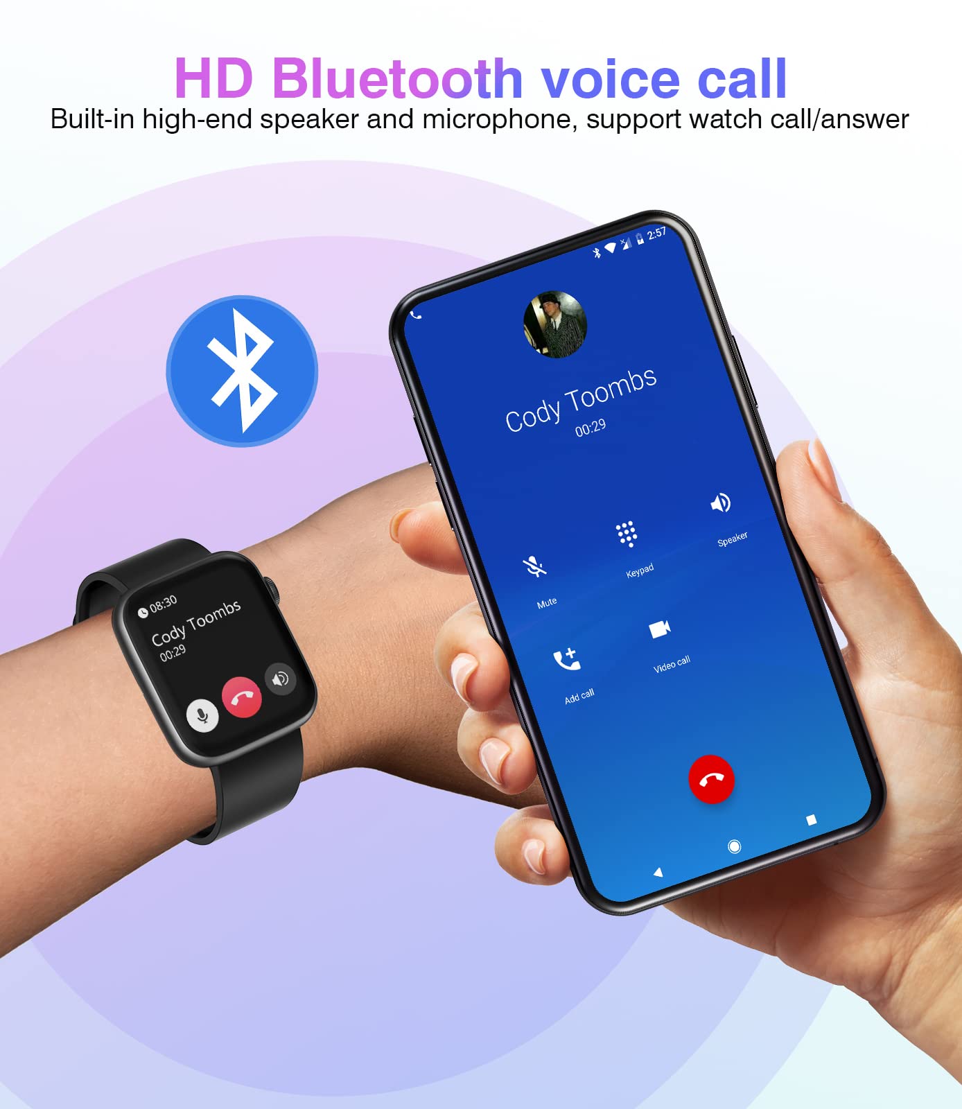 Smart Watch With Bluetooth Call Answer/Dail For Men Women ,1.9'' Hd Full Touch Screen Fitness Tracker, Smartwatch With Heart Rat