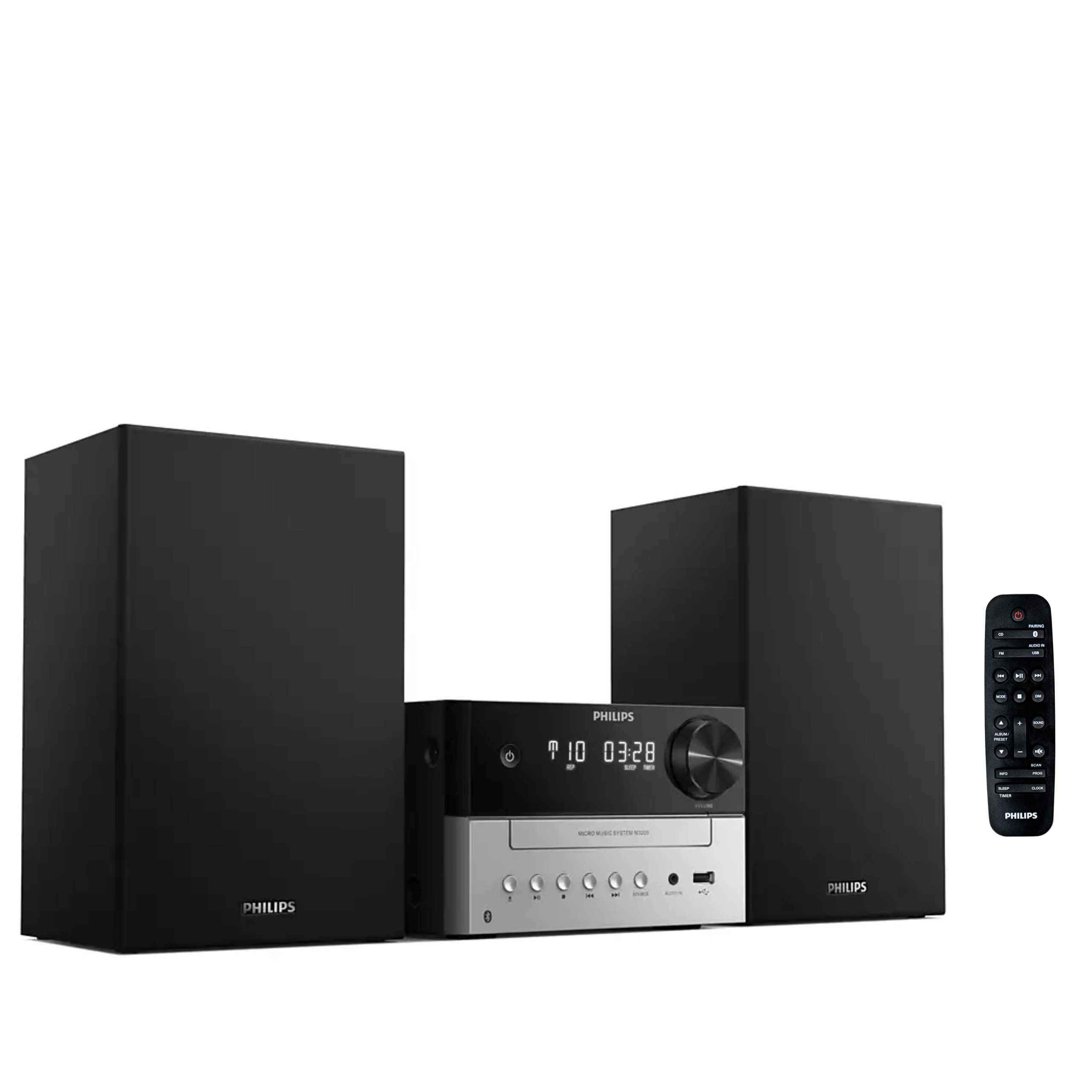Philips Bluetooth Stereo System For Home With Cd Player, Mp3, Usb, Audio In, Fm Radio, Bass Reflex Speaker, 18W, Remote Control