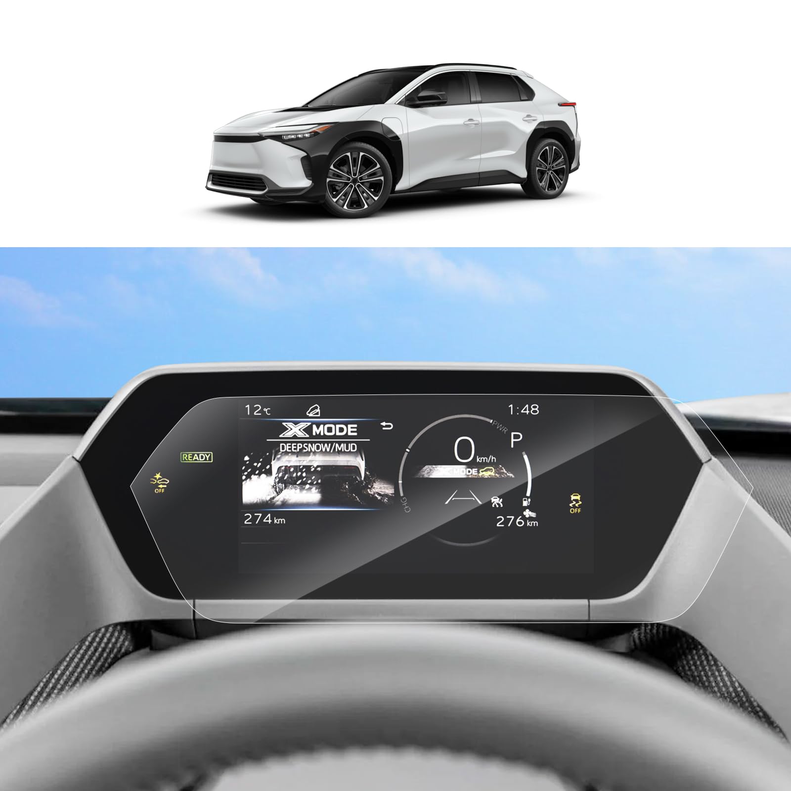 Sktu Screen Protector For 2023 2024 2025 Toyota Bz4X / Subaru Solterra Digital Gauge Cluster Screen Toyota Bz4X 2024 2025 Accessories Ultra Clear