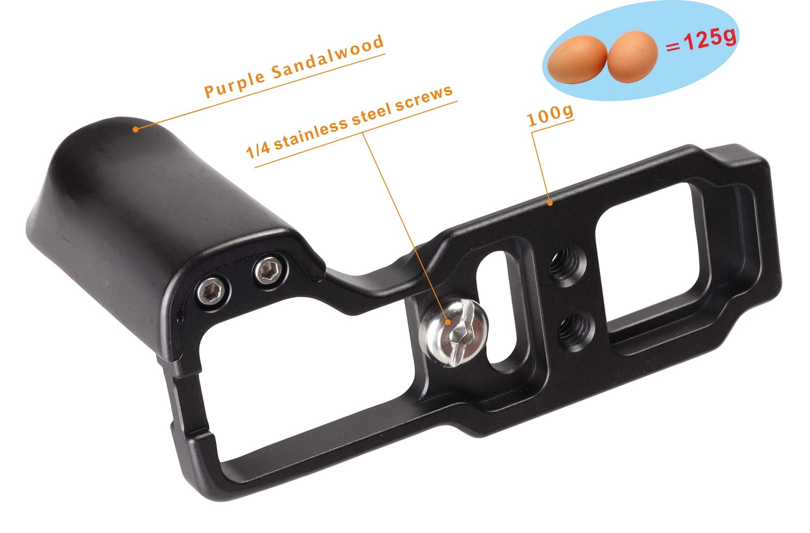 Wepoto Griii Gr3 Griiix Gr3X Hand Grip Quick Release Plate Compatible With Ricoh Griii Gr3 Griiix Gr3X Camera  Aluminium Ebony (