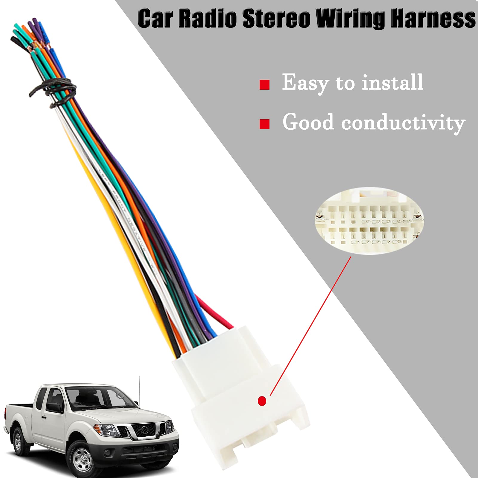 Red Wolf Car Radio Wiring Harness For Mitsubishi 2009 2019 Lancer, 2008 Mitsubishi Lancer Gts, 2012 2019 Outlander Sport 20 Pin Stereo Wire Install Aftermarket Cd Player Receiver Head Unit