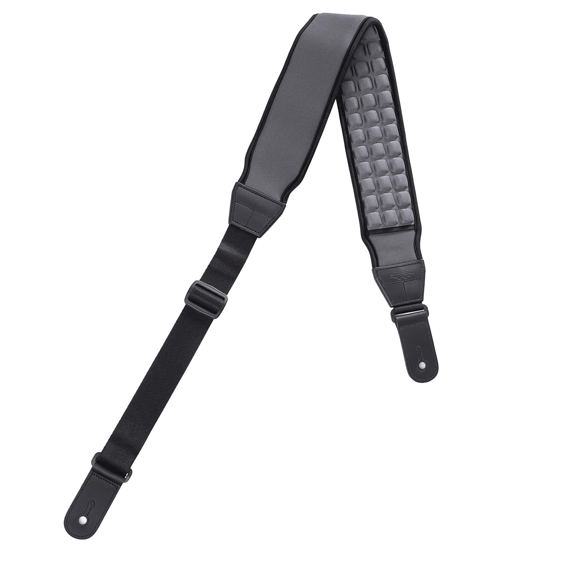 KLIQ AirCell Guitar Strap for Bass & Electric Guitar with 3 Wide Neoprene Pad and Adjustable Length from 46 to 56 (Regular), Gre