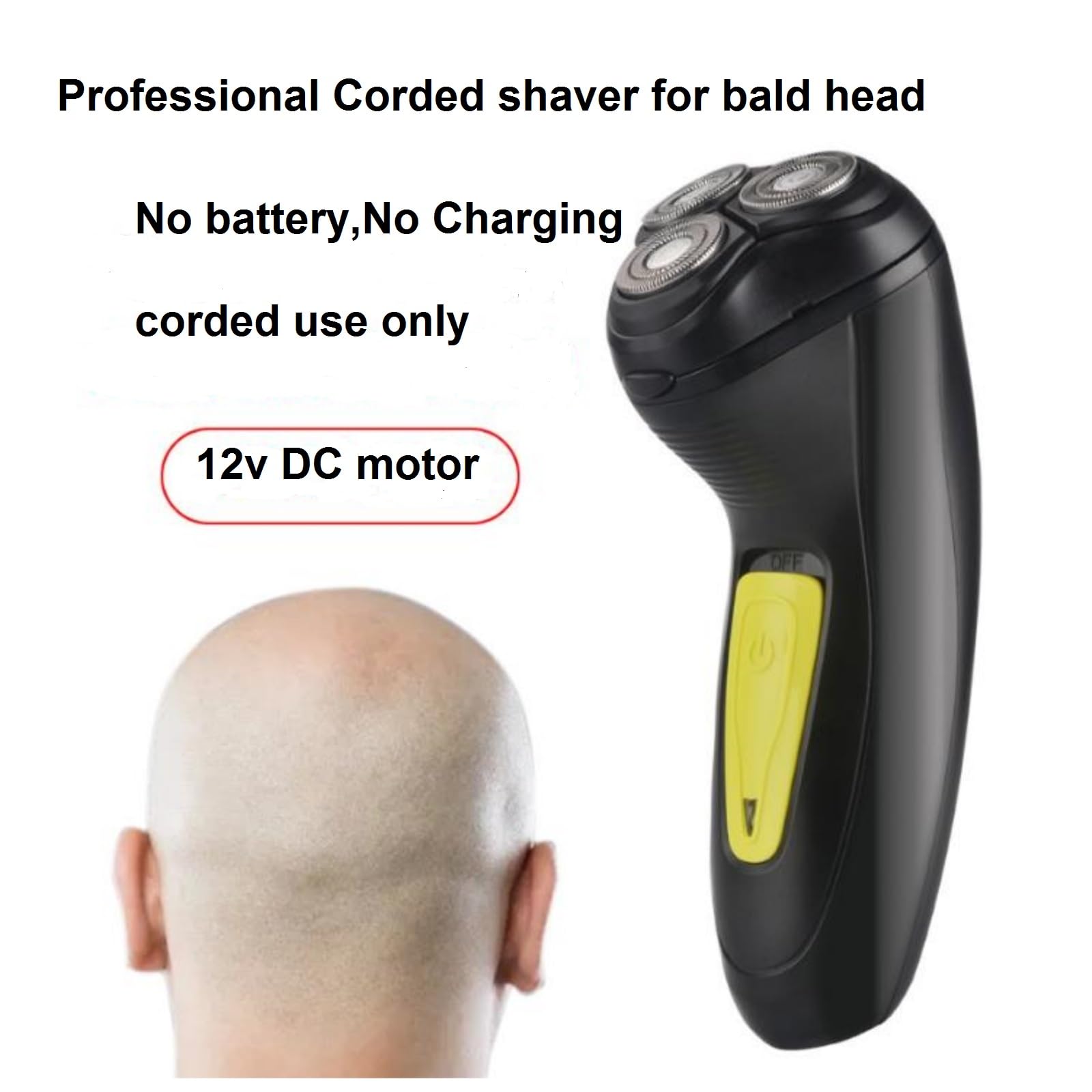 Vstseries Professional Corded Shaver,Electric Razor For Bald Head,Head Shaver For Bald Men,Face Dry Close Shave Clipper,Bold Hai