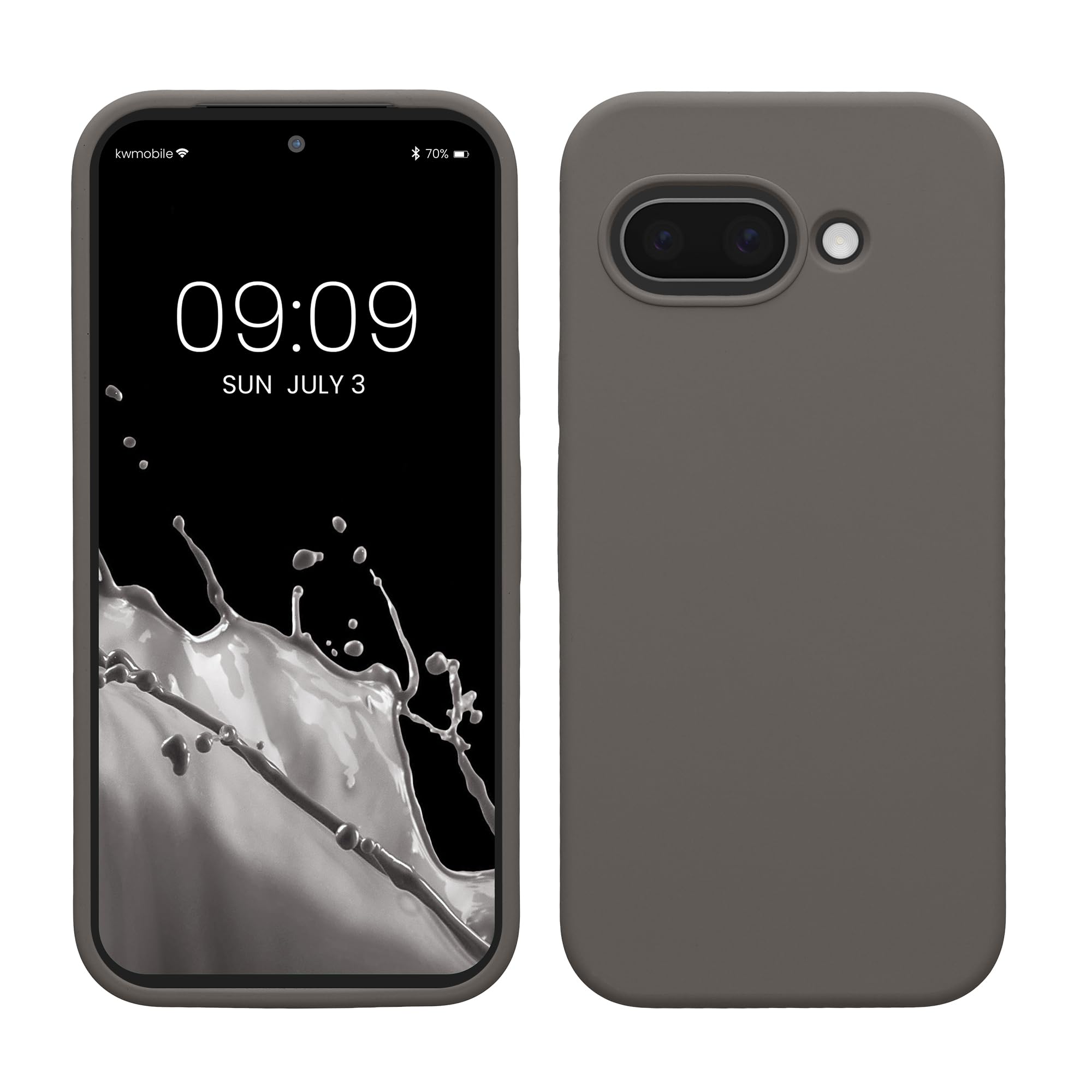 kwmobile Case Compatible with Google Pixel 9a Case - TPU Silicone Phone Cover with Soft Finish - Stone Dust