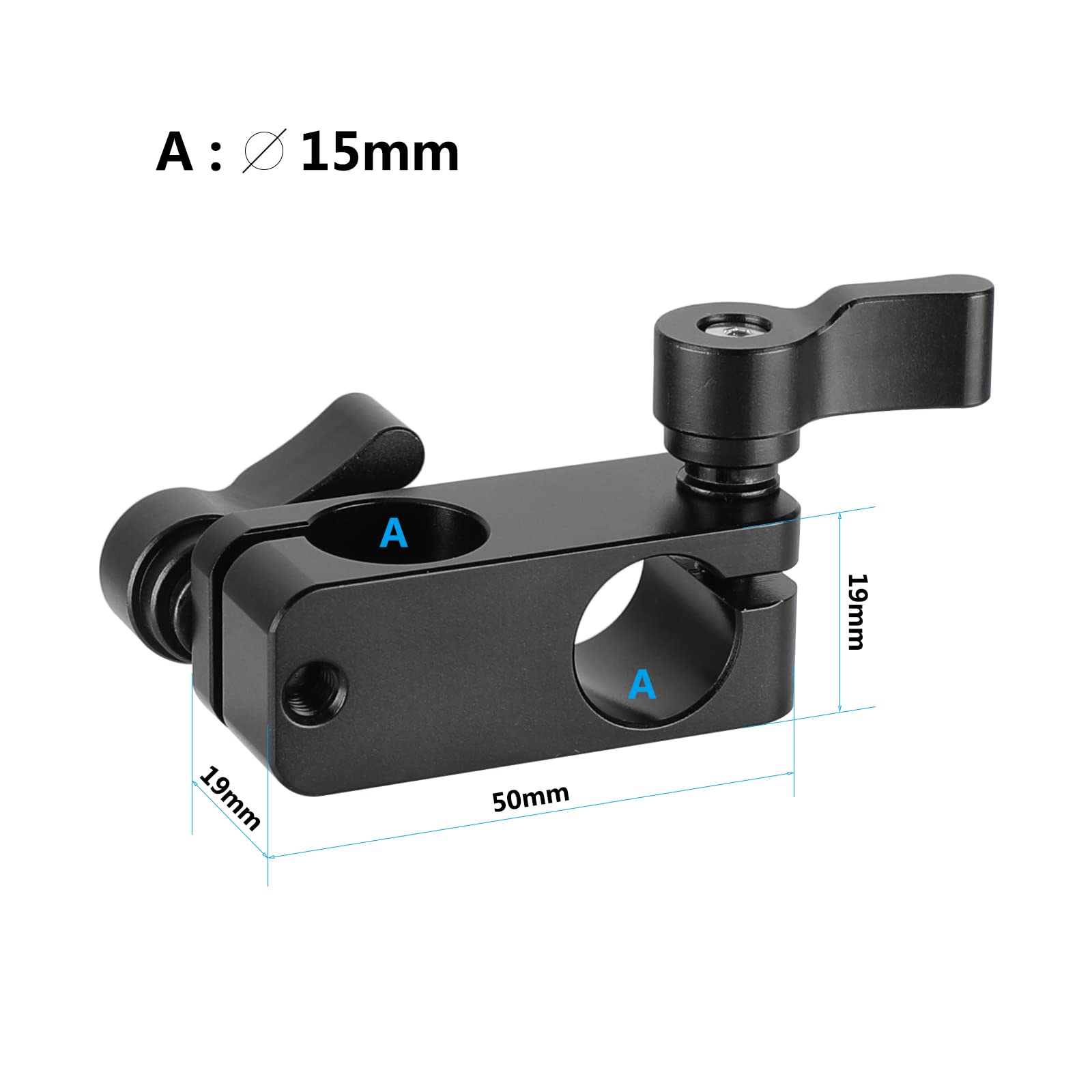 Camvate Right Angle Rod Clamp 15Mm Rod 90 Degree Rotate For Video Camera Dslr Rig(Black) - 1102