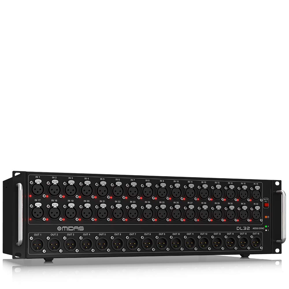 Midas Dl32 32 Input, 16 Output Stage Box With 32 Midas Microphone Preamplifiers, Ultranet And Adat Interfaces