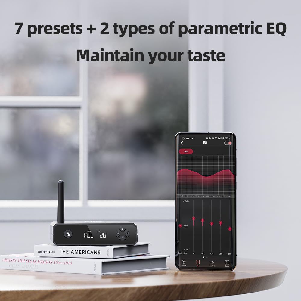 Fiio Br13 Hifi Bluetooth 5.1 Music Receiver Long Range Bluetooth Adapter With Usb Dac, Ldac/Aptx Low Latency, Oled Display & Rca Optical Coaxial Output For Home Stereo,Pc/Tv