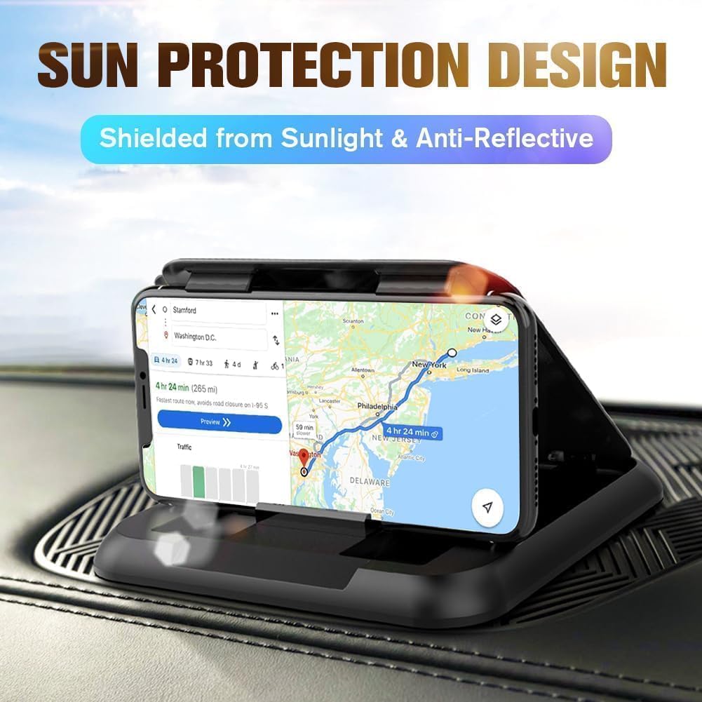 Universal Car Phone Holder & Dashboard Mount - Anti-Slip Phone Cradle Pad For Iphone, Samsung, Android & All Smartphones - Secur