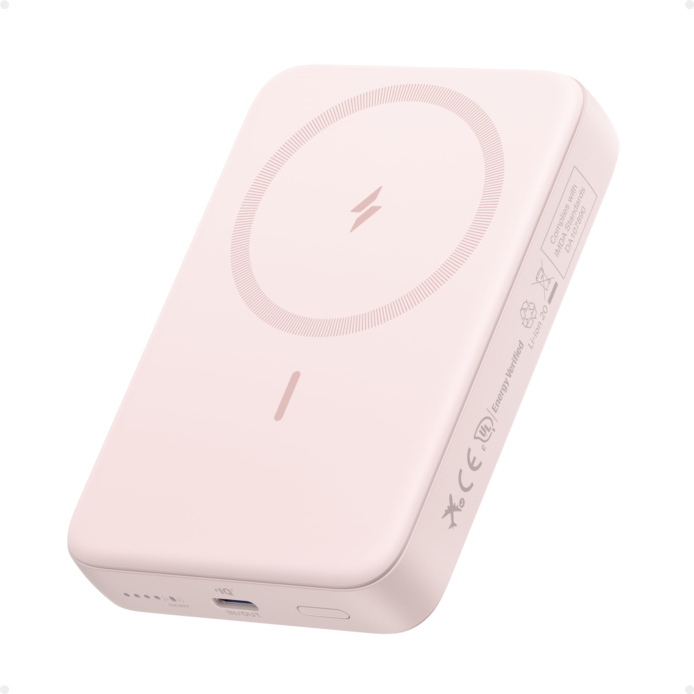 Anker Zolo Magnetic Power Bank, Compact 10,000mAh Wireless Portable Charger with 30W Max Fast Charging, SkinFriendly and Durabl