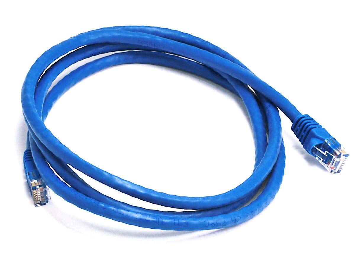 Monoprice 5Ft 24Awg Cat6 550Mhz Utp Ethernet Bare Copper Network Cable   Blue
