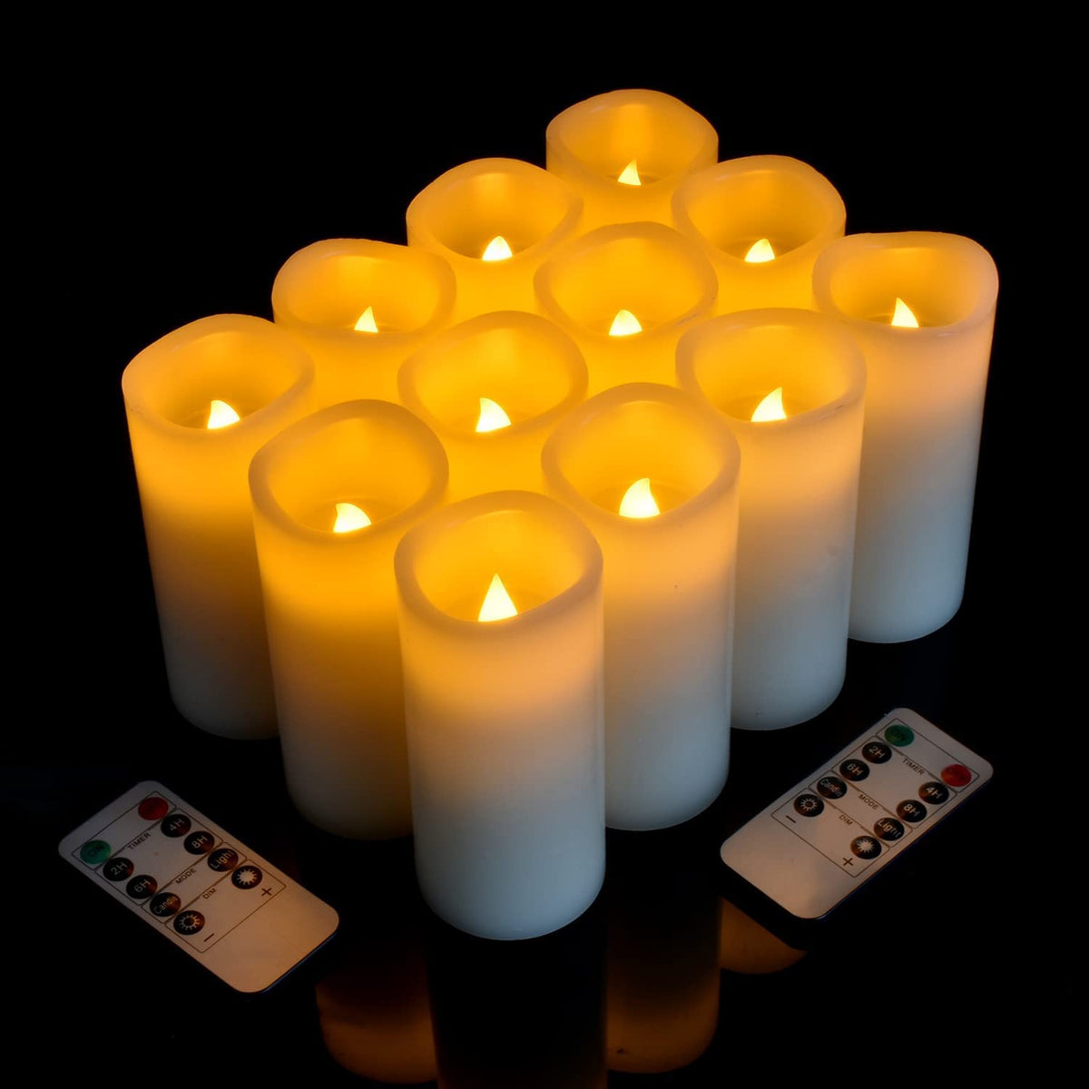 Antizer Flameless Candles Battery Operated Real Wax Led Candles Set Of 12 Battery Operated Candle With Remote Control For Party 