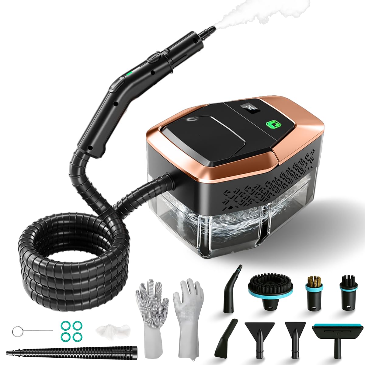 Steam Cleaner for Home & Car, 3Level Adjustable Steamer for Cleaning with Temp Display,15s Fast Heat,1.8L Large Tank, 4Bar Powe