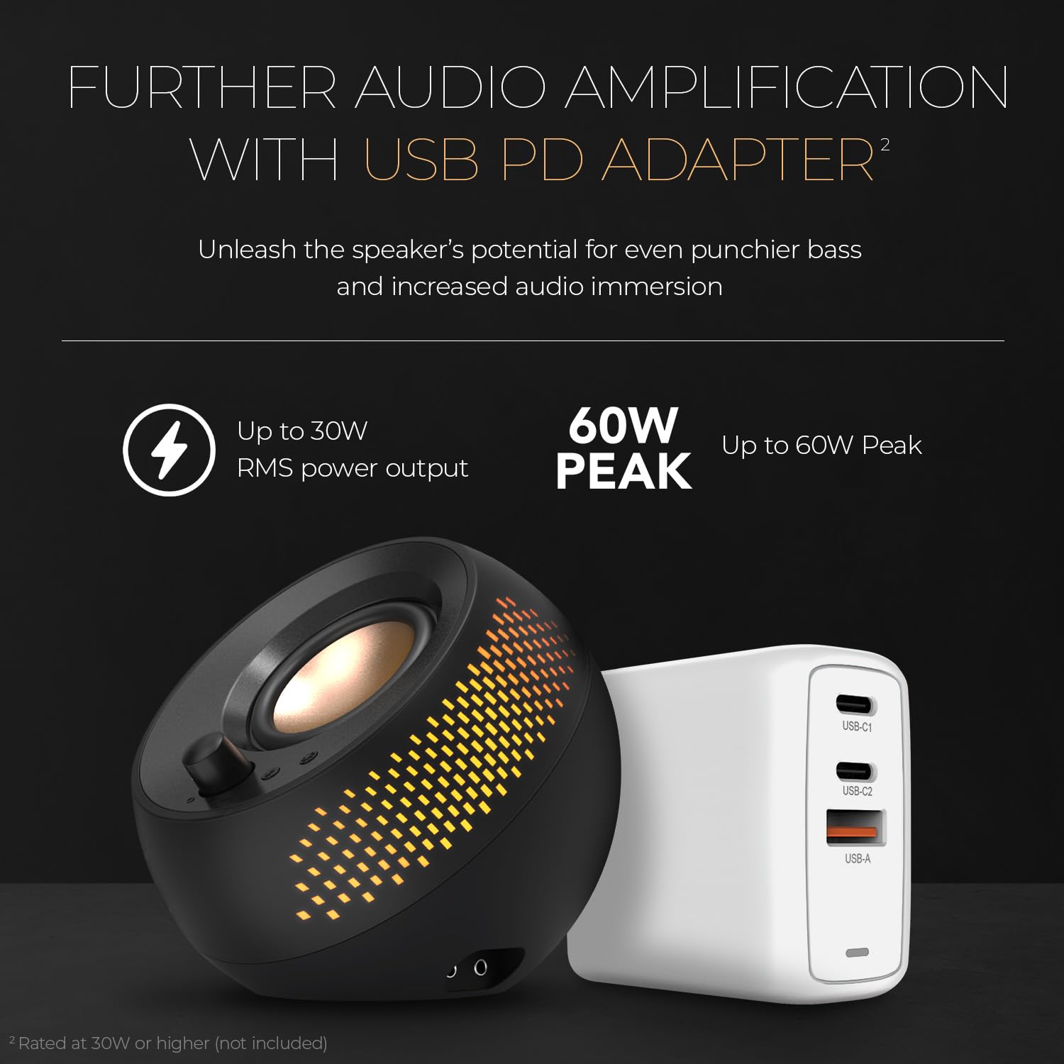 Creative Pebble X Plus 2.1 Usb-C Computer Speakers With Subwoofer And Customizable Rgb Lighting, Bluetooth 5.3, Usb Audio, Up To