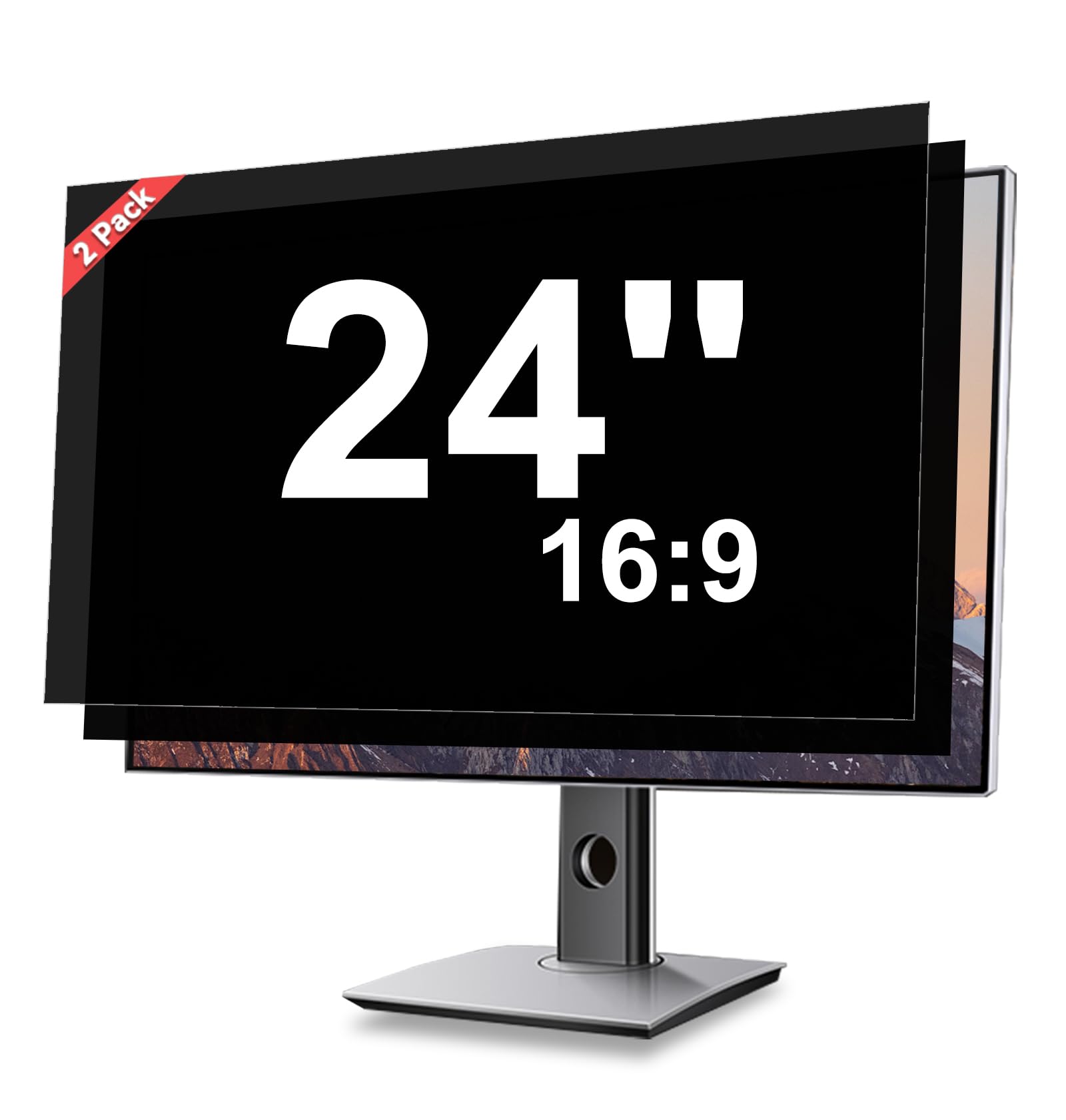 J J Dream 24 Inch Privacy Screen For Computer Monitor Blue Light Screen Protector Anti Glare Anti Scratch Monitor Privacy Shield Screen 24 Inch 16:9 Aspect Ratio [2 Pack]