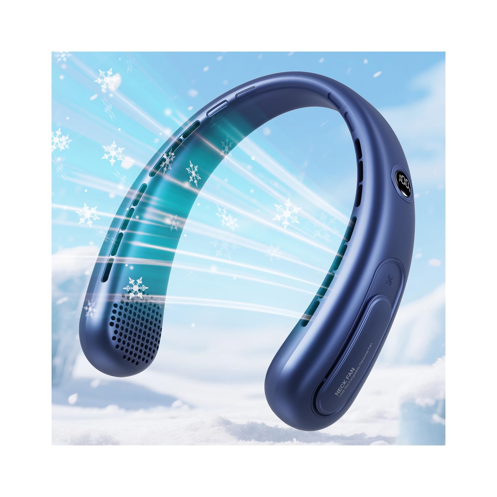 SITERGOFAN Portable Neck Fan, Hands-Free Bladeless Fans, 360Airflow, 4000 mAh Battery Operated Wearable Personal Fan, Twistable,