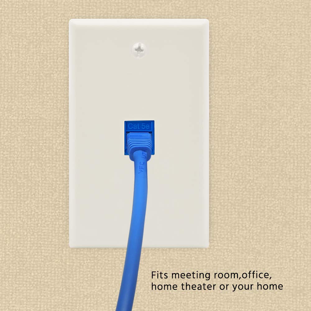 Beszin 1 Port Keystone Jack Wall Plate With Smooth Face (10 Pack, White)