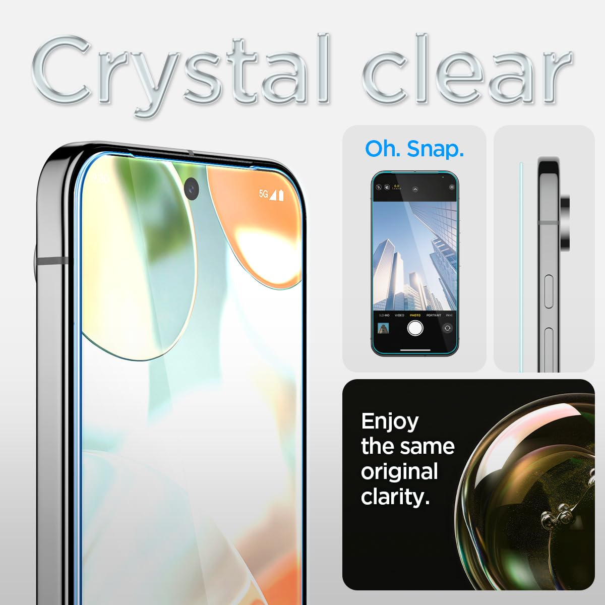 Spigen Tempered Glass Screen Protector [Glastr Ez Fit] Designed For Pixel 9 / Pixel 9 Pro [Case Friendly] - 2 Pack