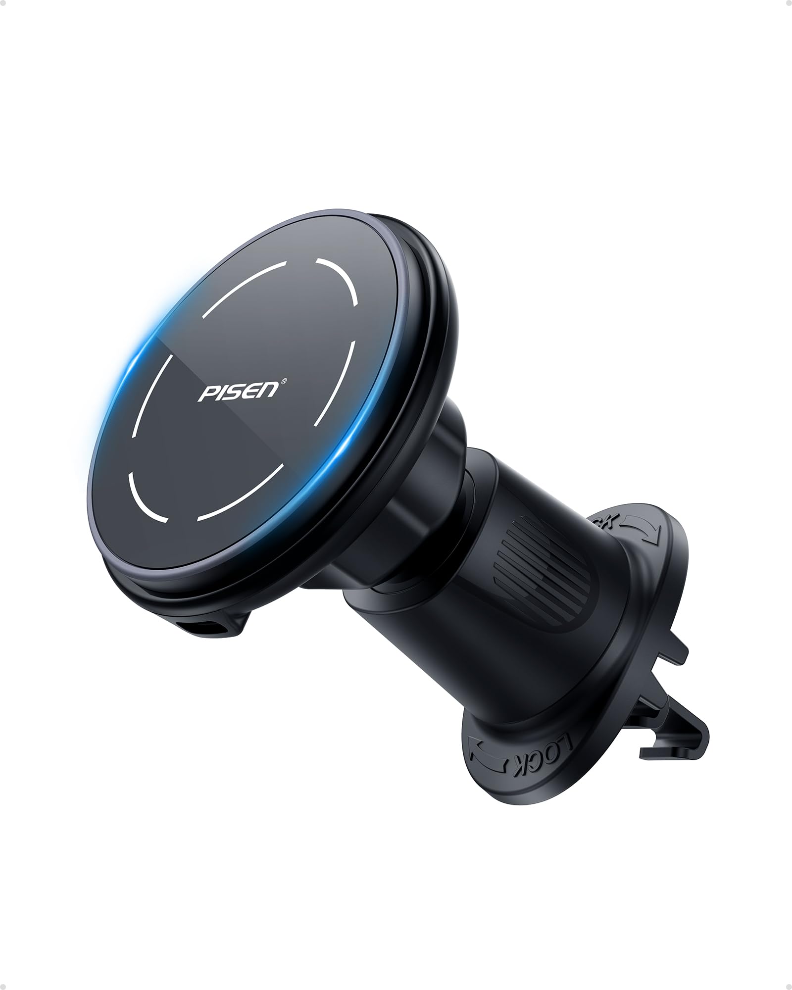 PISEN Mag-Safe Car Mount Charger - Qi2 15W Magnetic Car Phone Holder, 15W Wireless Qi2 Car Charger Mag-Safe Phone Holder, Car Ve