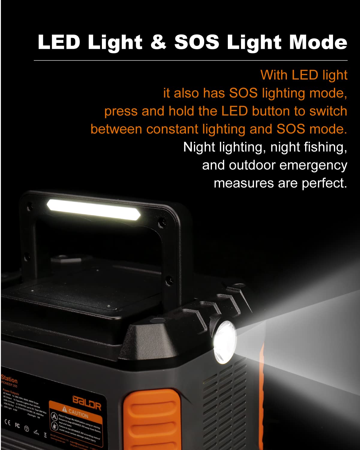 Baldr Portable Power Station, Solar Generator With 120V Pure Sine Wave Ac Outlet, Backup Lithium Battery Power Supply, 330W | 28