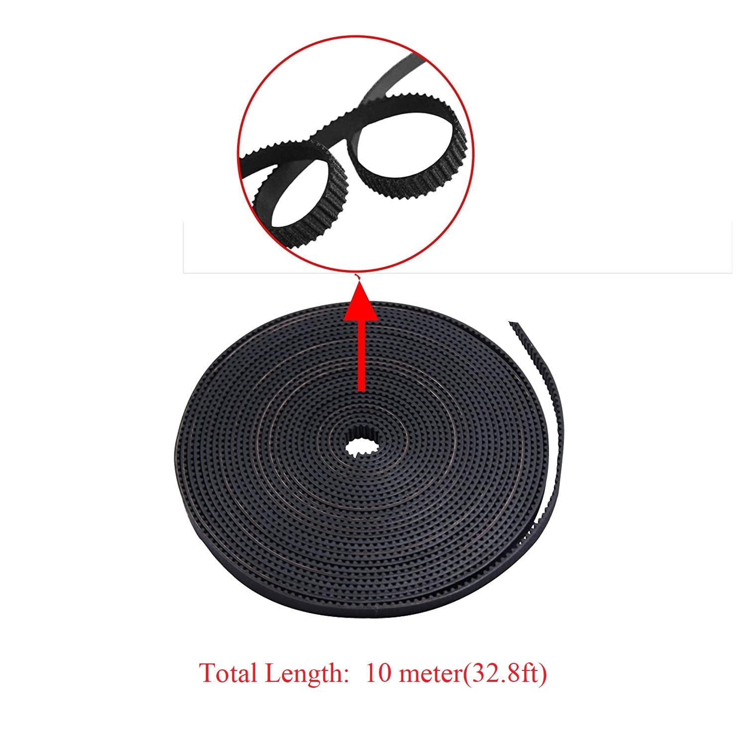 3D Printer Belt 10 Meters(32.8Ft) Gt2 Belt 2Mm Pitch 10Mm Wide For 3D Printers