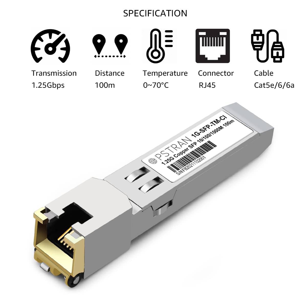 Opstran 10/100/1000Base T Sfp Sgmii Copper Transceiver Module Compatible With Cisco Glc Ta Rj45 100M Cat5E/6