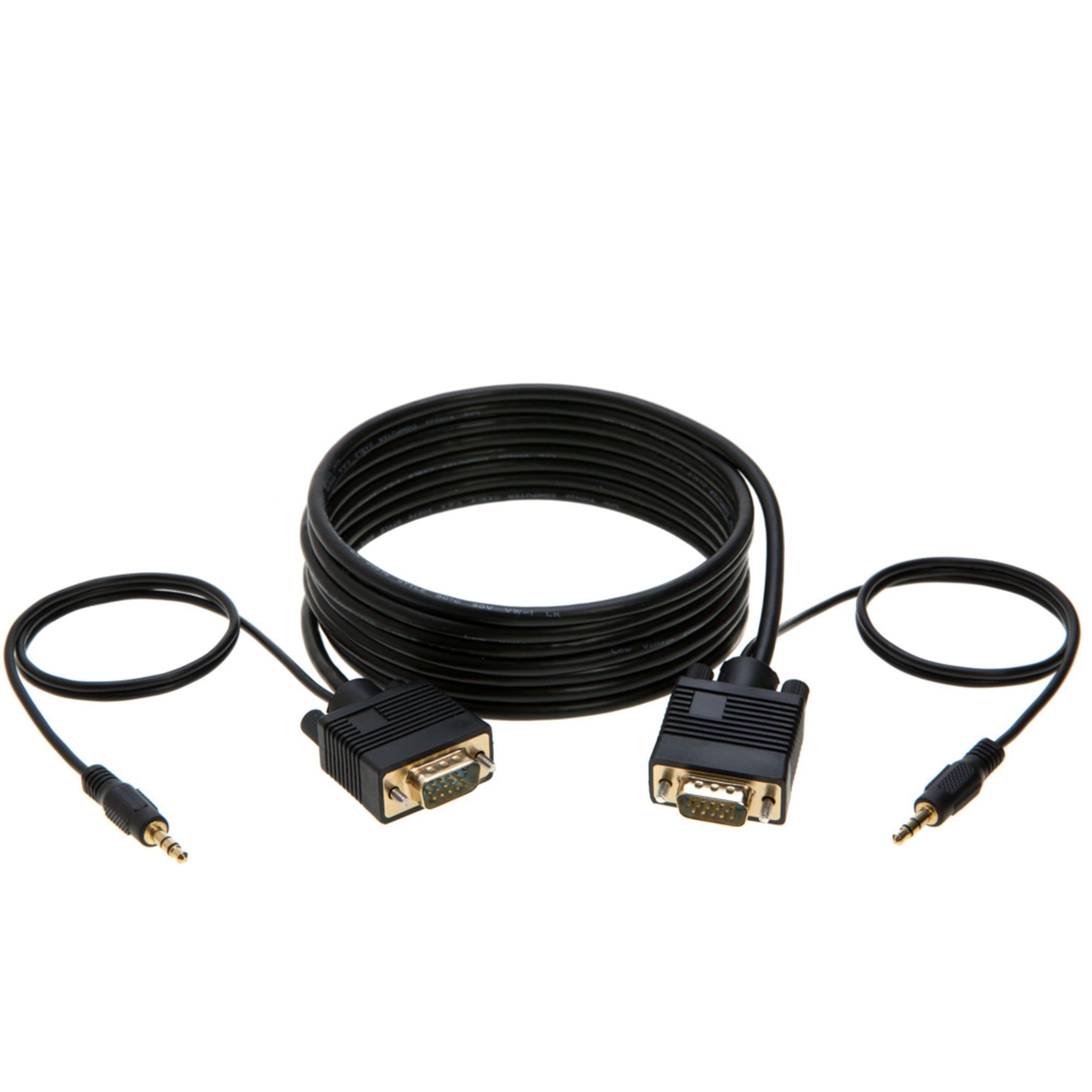 Cables Direct Online 15Ft Svga + Audio Monitor Cable   Male To Male Vga To Vga 1080P For Pc, Projector, Laptop, Tv