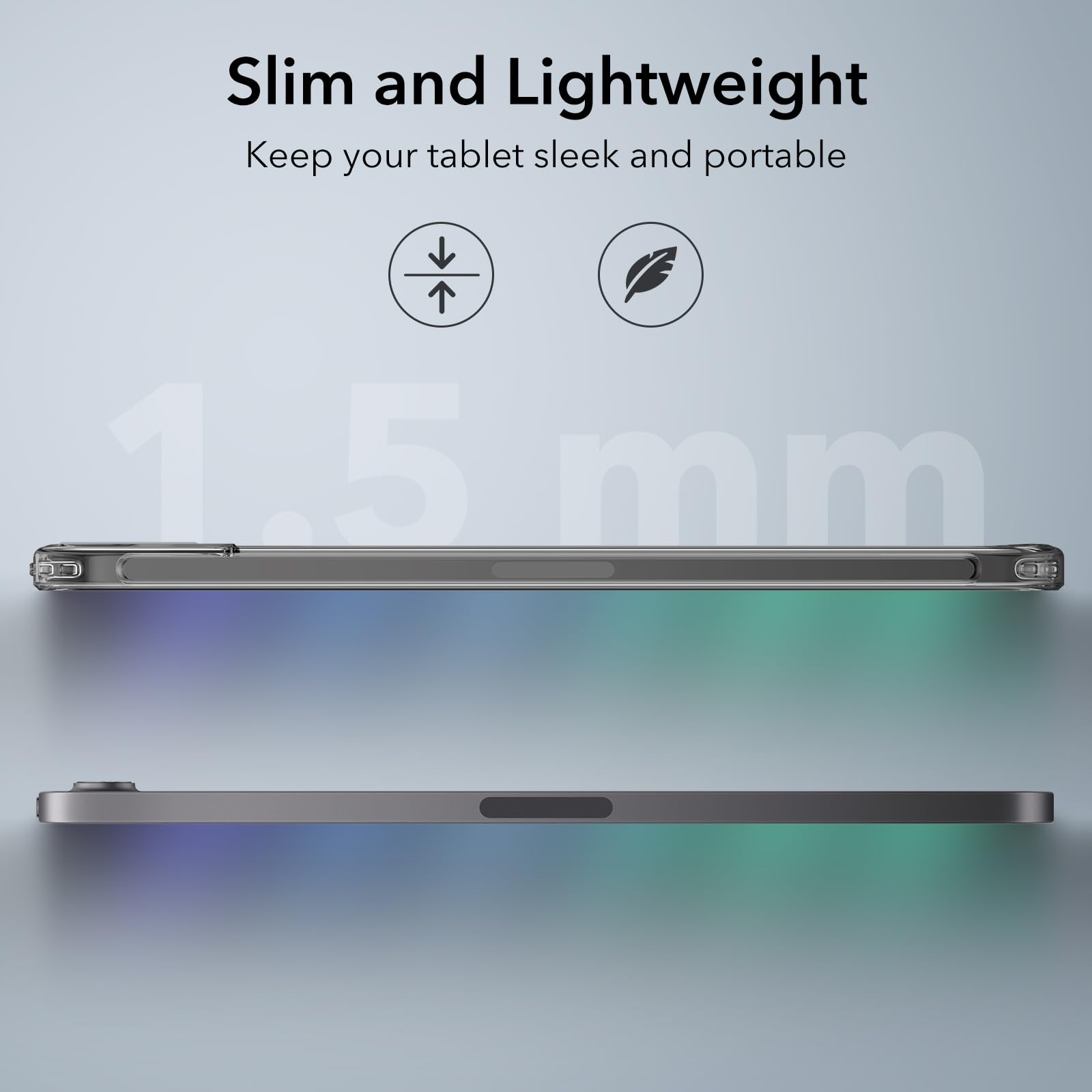 Esr For Ipad Mini 7 A17 Pro Case, Ipad Mini 7Th/6Th Generation Case (2024/2021), Slim And Light, Shock And Drop Protection, Yellowing Resistant, Supports Pencil Pro & Pencil (Usb C), Black Clear