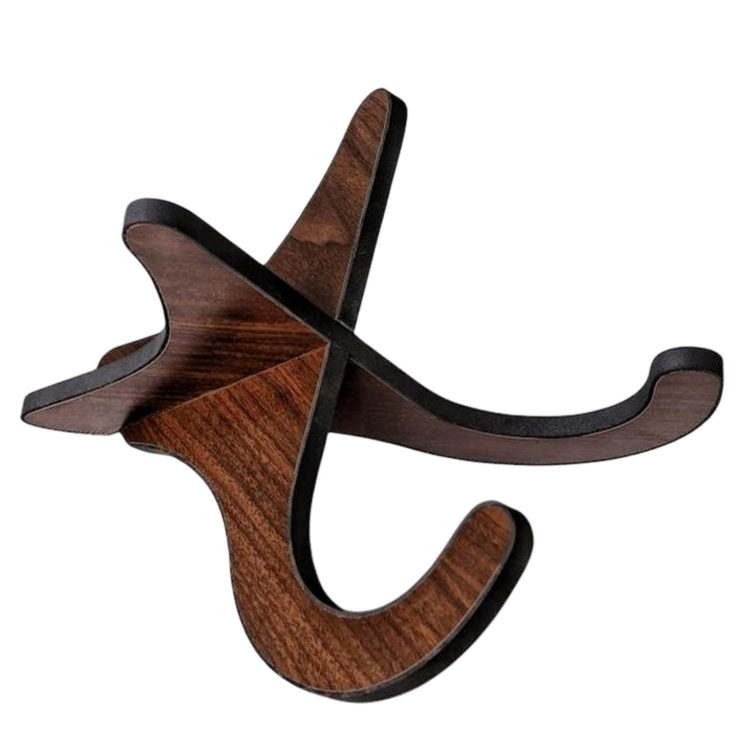 Aebor Portable Wooden Ukelele Stand Holder, Portable Wood Ukulele Stand for Small Guitar, Violin, Banjo, Mandolin(Dark Brown)