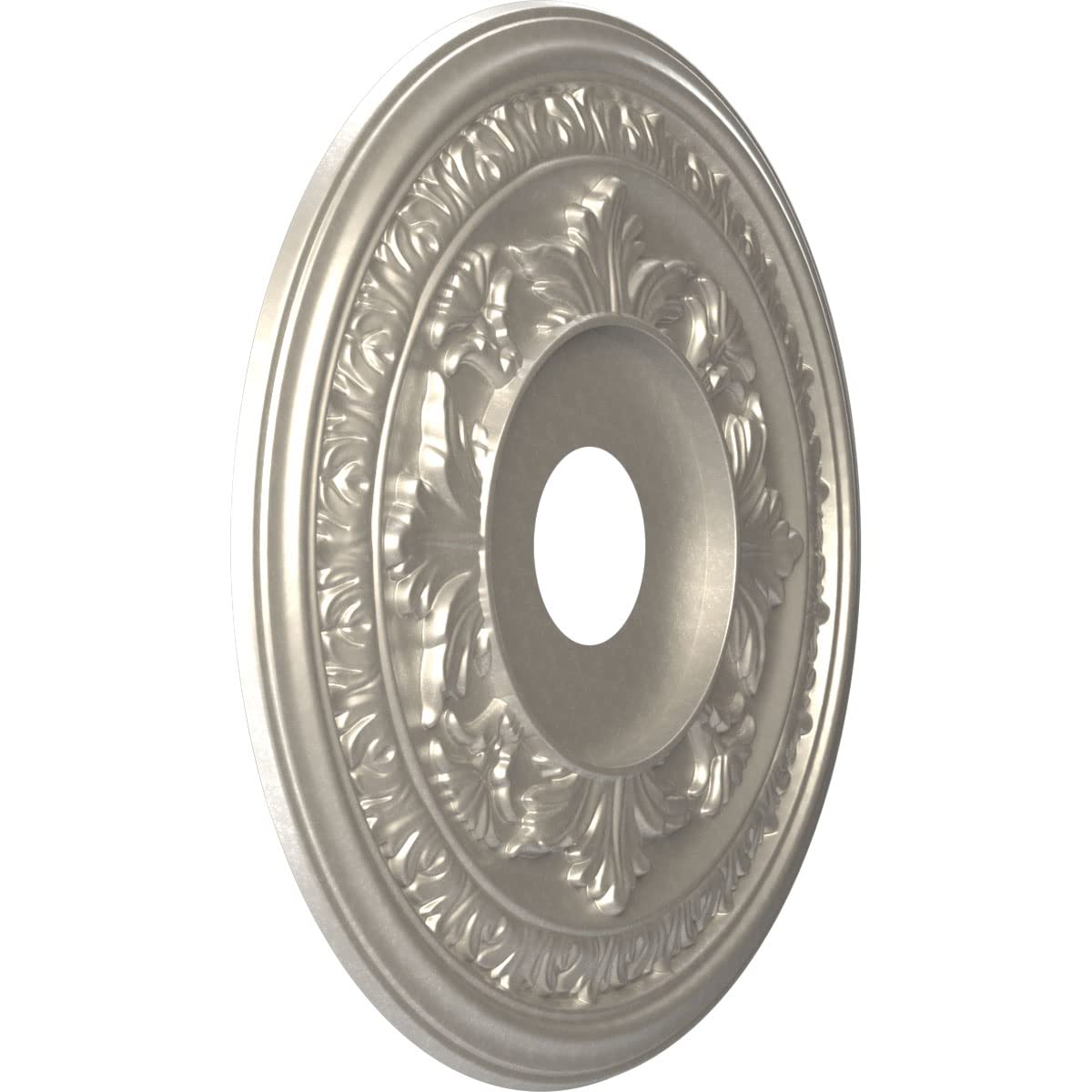 Ekena Millwork Cmp19Babal Baltimore Thermoformed Pvc Ceiling Medallion (Fits Canopies Up To 7 3/4), 19Od X 3 1/2Id X 1P, Bright