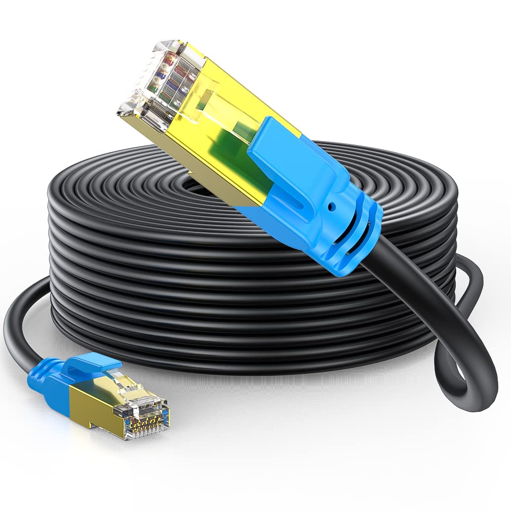 Eswmc Cat 6 Outdoor Ethernet Cable 250 Ft, Heavy Duty High Speed Ethernet Network Internet Cable   Waterproof, Outdoor, Direct Burial Ethernet Cable, Uv Jacket, Poe