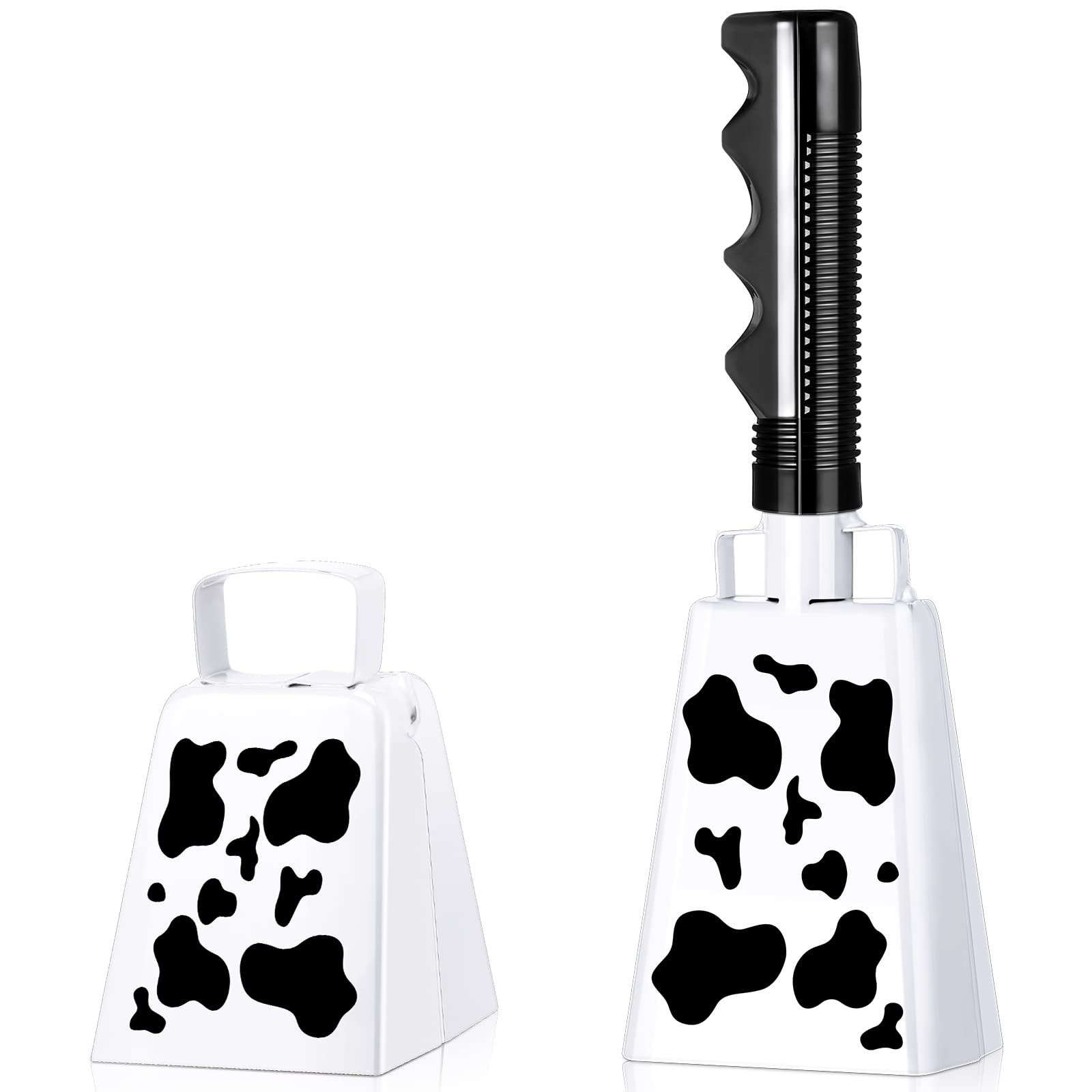 2 Pieces Cow Bell With Handle Noise Makers Cowbells For Sporting Events Football Games 8.6 Inch Hand Percussion Cheering Loud Ca