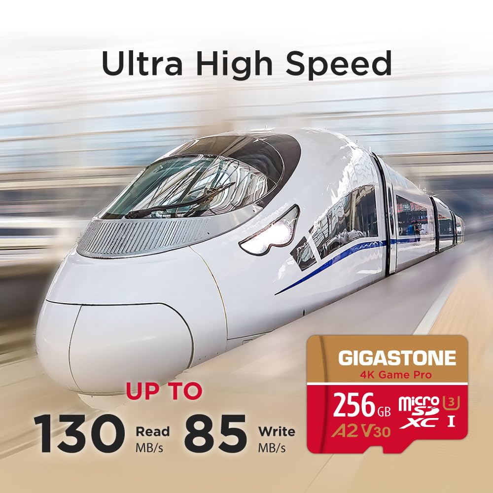 [5 Yrs Free Data Recovery] Gigastone 256Gb Micro Sd Card, 4K Game Pro Max, A2 V30 Microsdxc Memory Card For Nintendo Switch, Ste