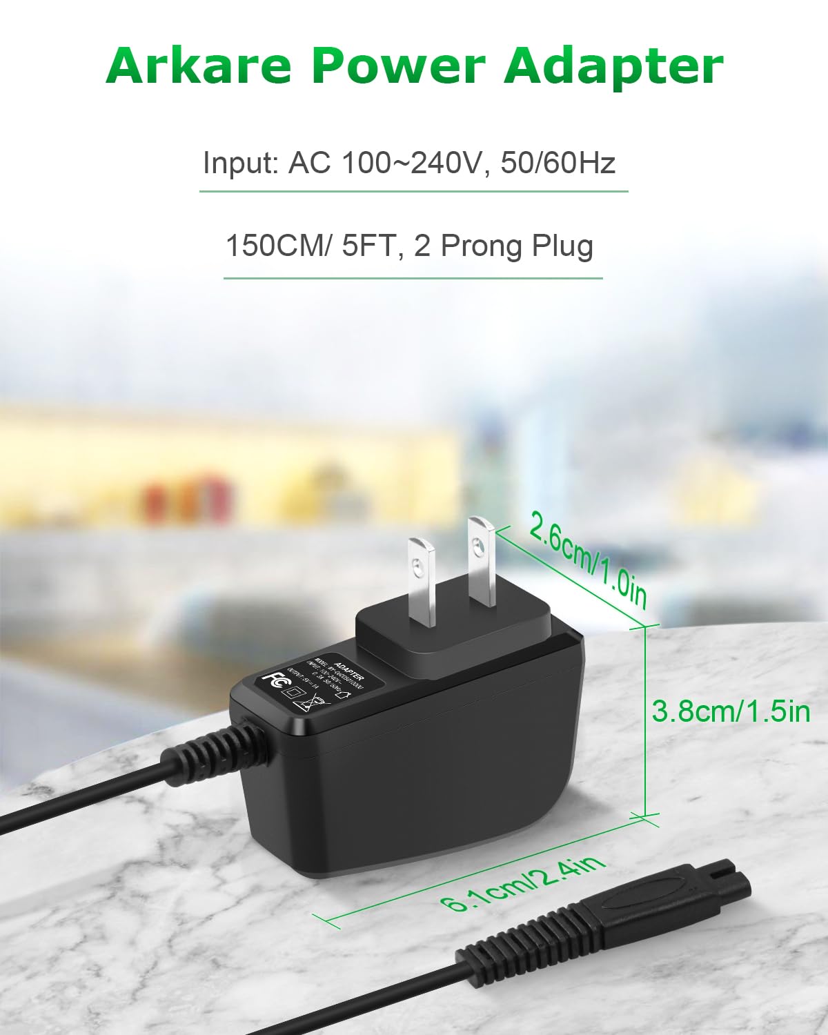 Replacement Charger For Andis 17150 17165 Shavers Charger Profoil Lithium Ts 1 Ts 2, Arkare 5V 1A Electric Shaver Charger 5Ft, C
