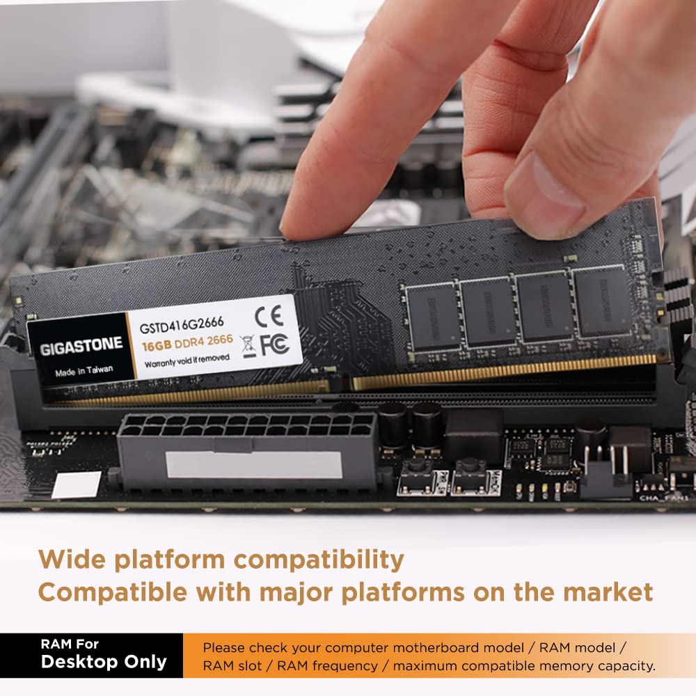 ?Ddr4 Ram? Gigastone 16Gb Ddr4 2666Mhz (2400Mhz Or 2133Mhz) Pc4 21300 (Pc4 19200/17000) Cl19 1.2V Udimm 288 Pin Unbuffered Non E