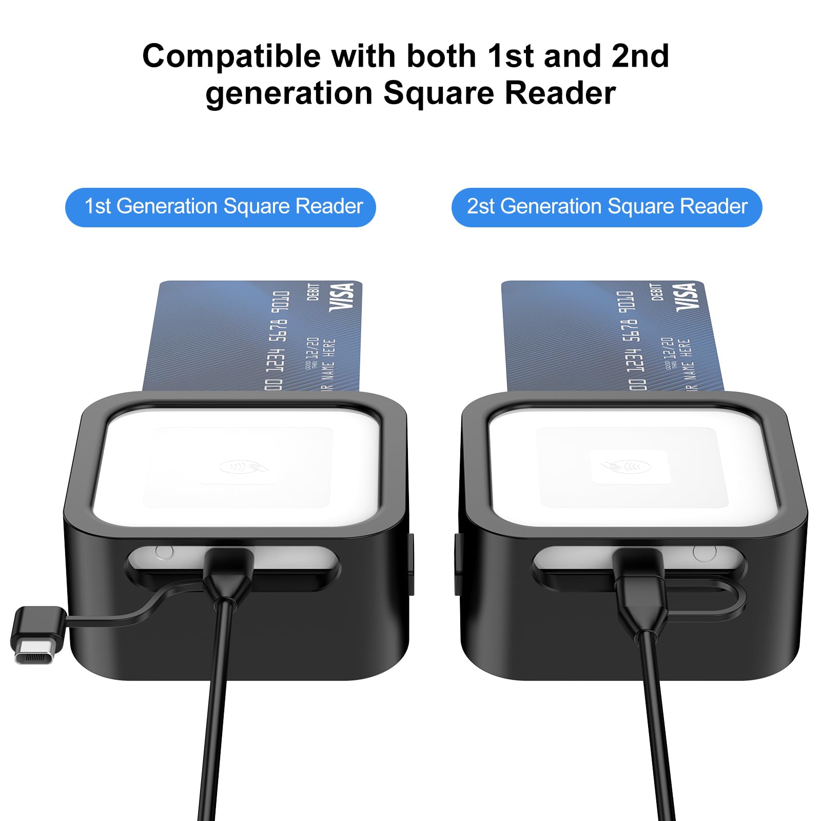 Rounkin Credit Card Dock For Square Reader 1St And 2Nd Generation,Beautiful And Compact Case For Square Reader,Support Anti Slee