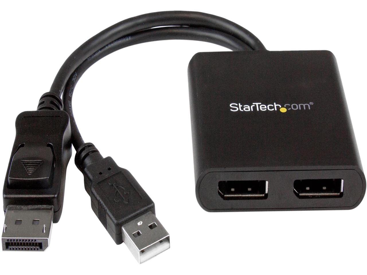 Startech Displayport To 2X Displayport Multi Stream Transport Hub, Black Mstdp122Dp